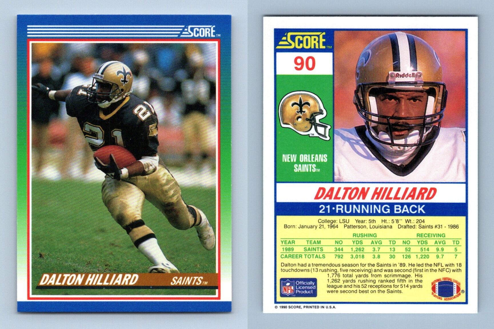 Dalton Hilliard - Saints #90 Score 1990 NFL Football Trading Card