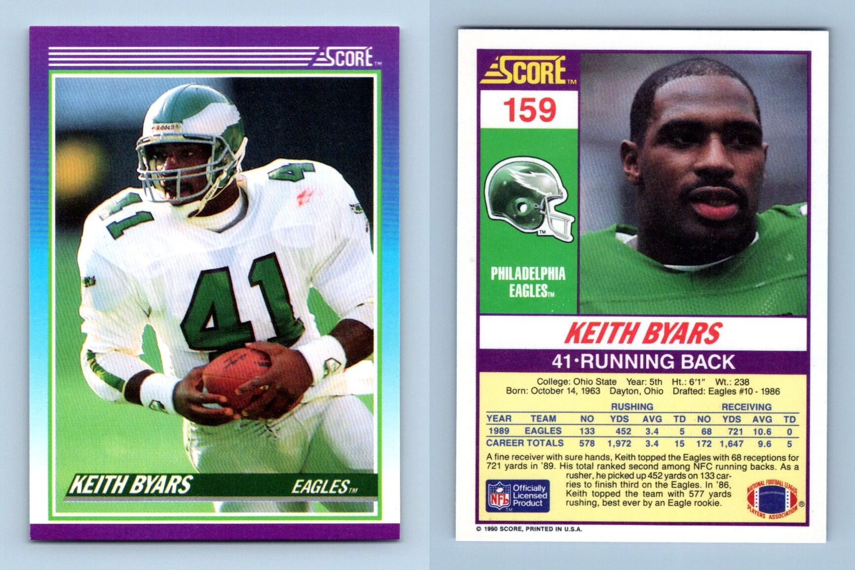 Keith Byars - Eagles #159 Score 1990 NFL Football Trading Card