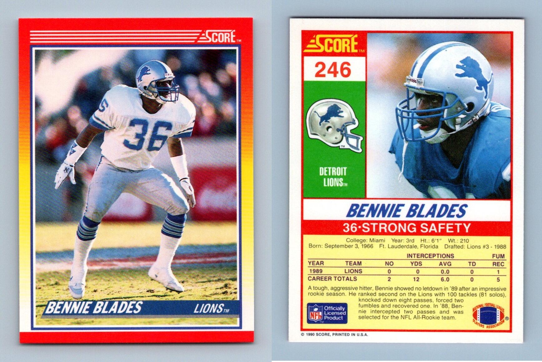 Bennie Blades Detroit Lions Autographed Signed 1989 Topps #365