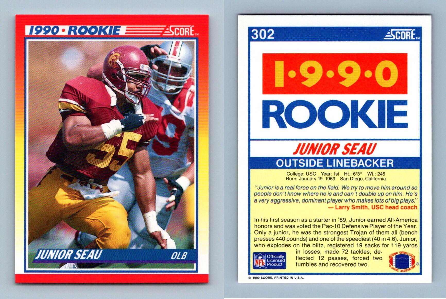 Junior Seau #302 Score 1990 NFL Football RC Trading Card