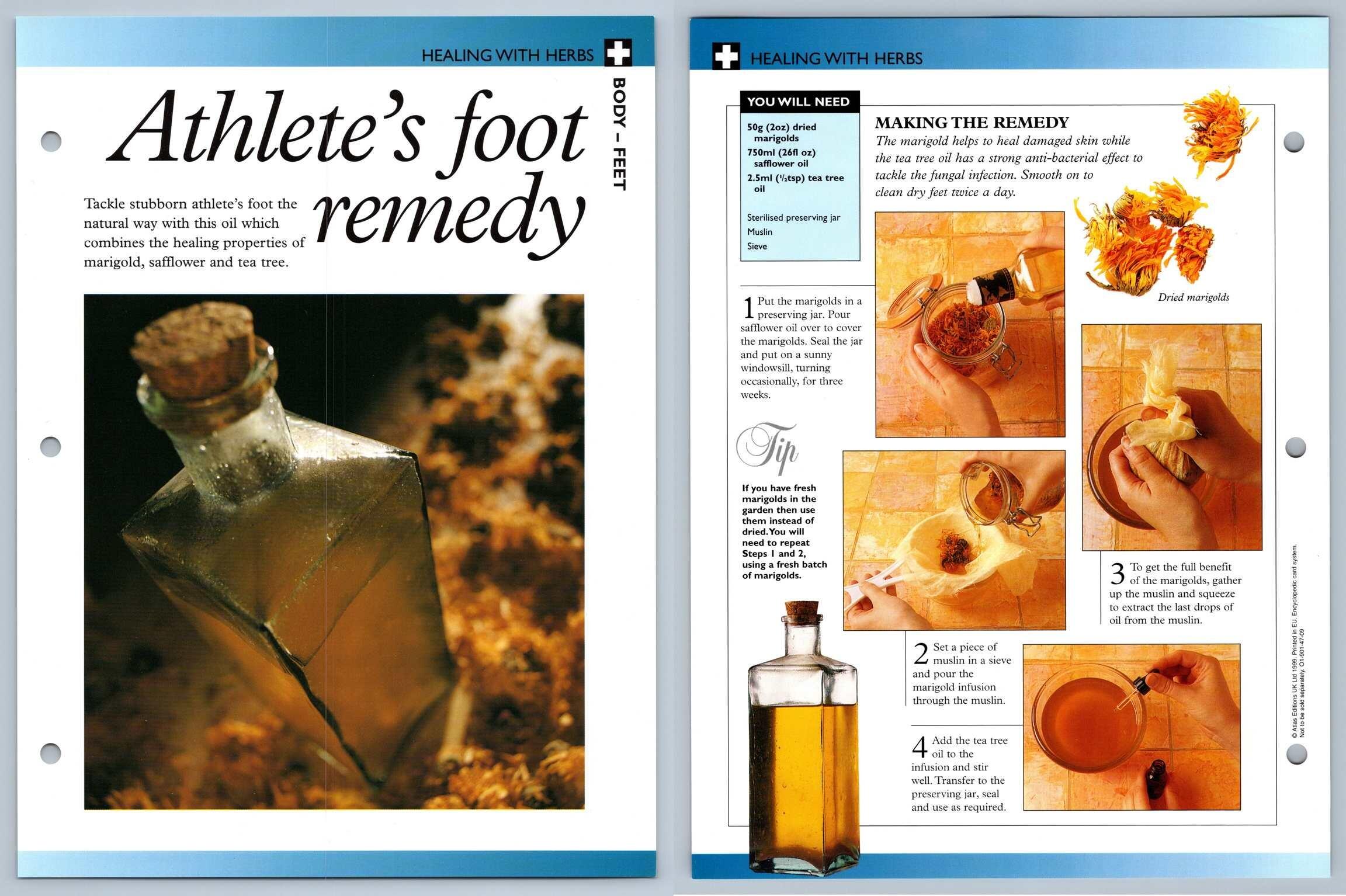 Athlete's Foot Remedy Healing Secret World Of Herbs Fact File Card