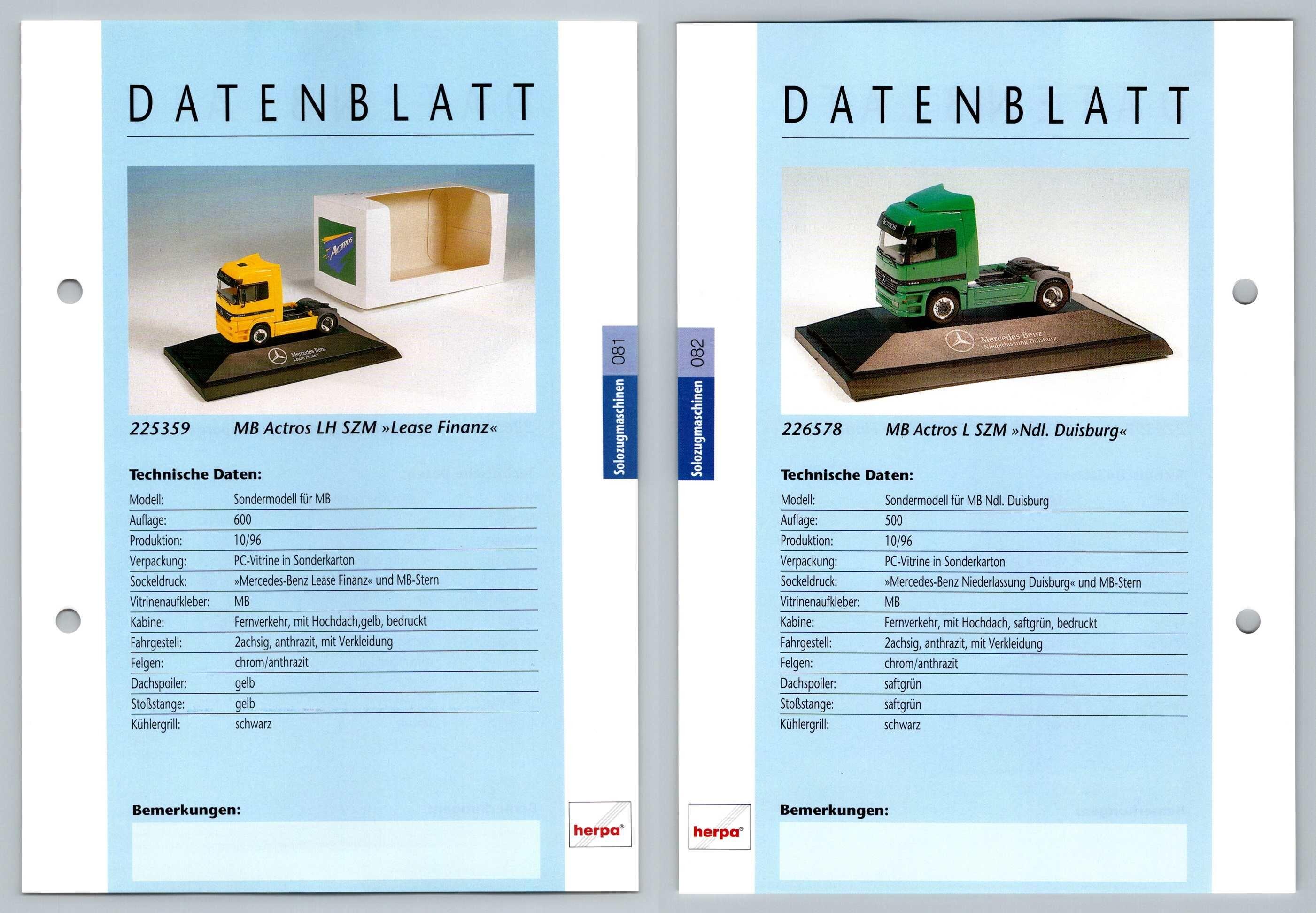 Mb Actros Lh Szm Mb Actros L 81 2 Solozugmaschinen Datenblatt