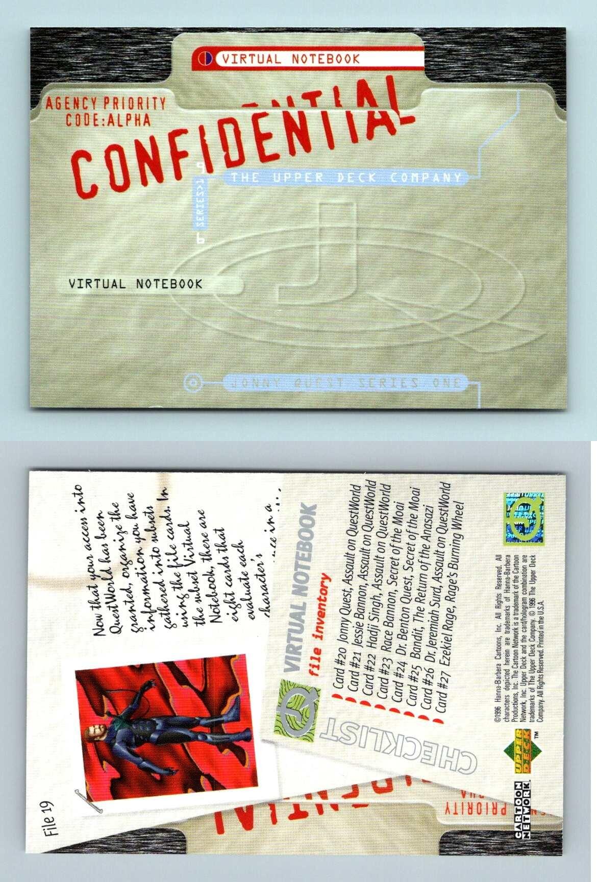 Virtual notebook checklist 19 jonny quest 1996 upper deck trading card
