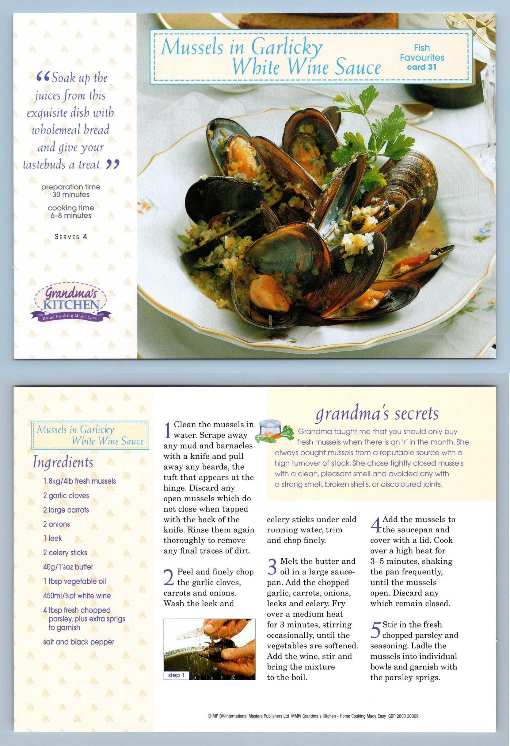 Mussels In Garlicky White Wine Sauce 31 Fish Grandma's Kitchen