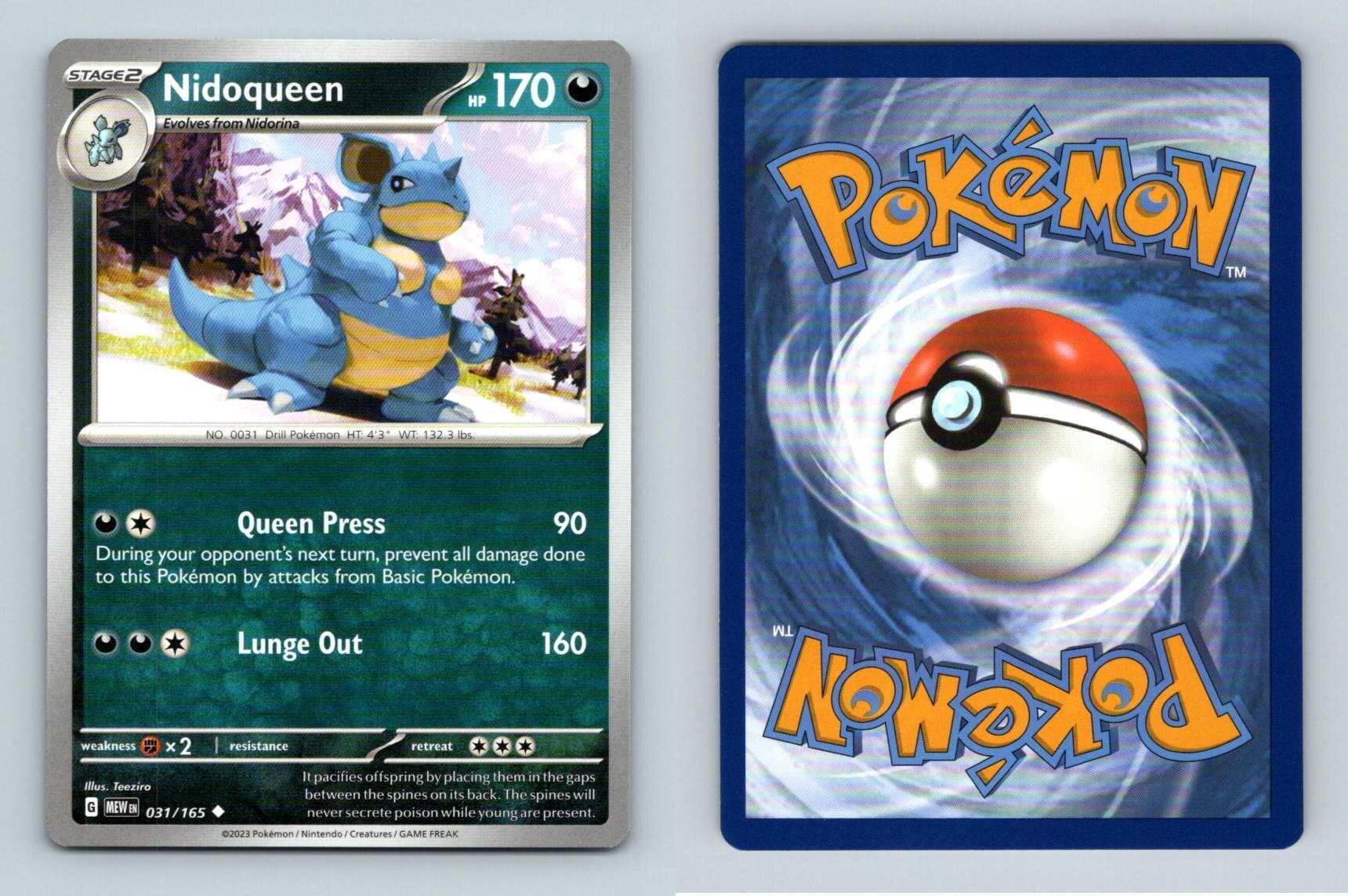 Nidoqueen #31 Scarlet & Violet 151 Pokemon 2023 Uncommon TCG Card