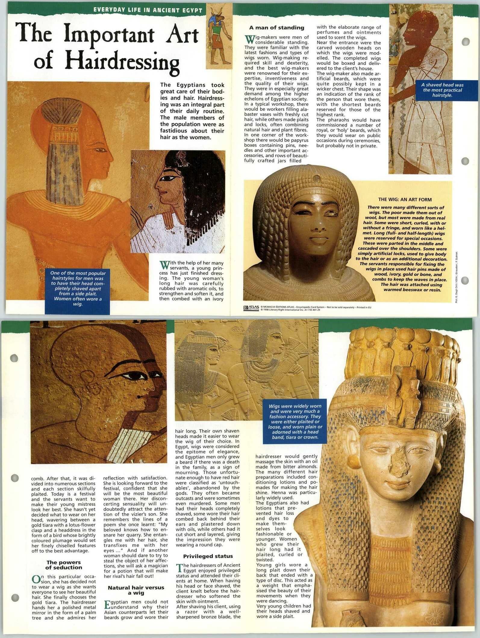 Important Art Hairdressing - Everyday Life - Glory Of Ancient Egypt ...