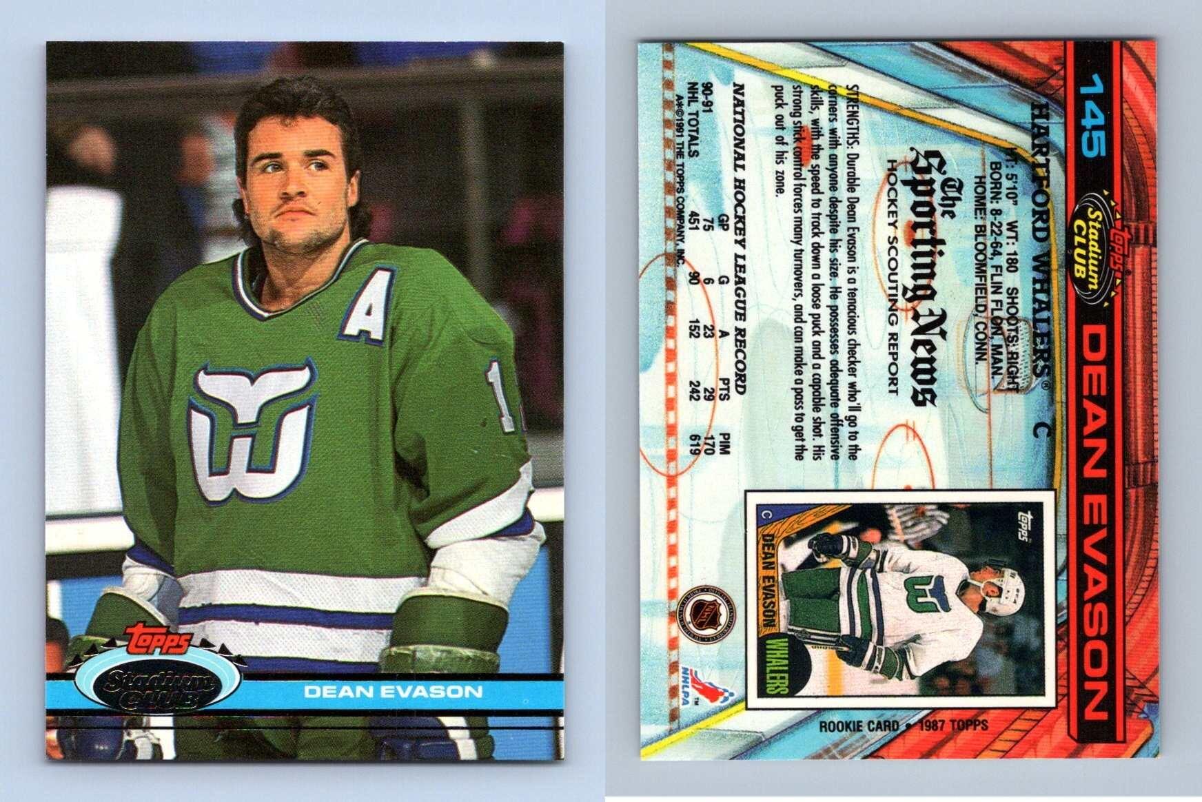 Dean Evason Whalers 145 Stadium Club 1991 Hockey Trading Card