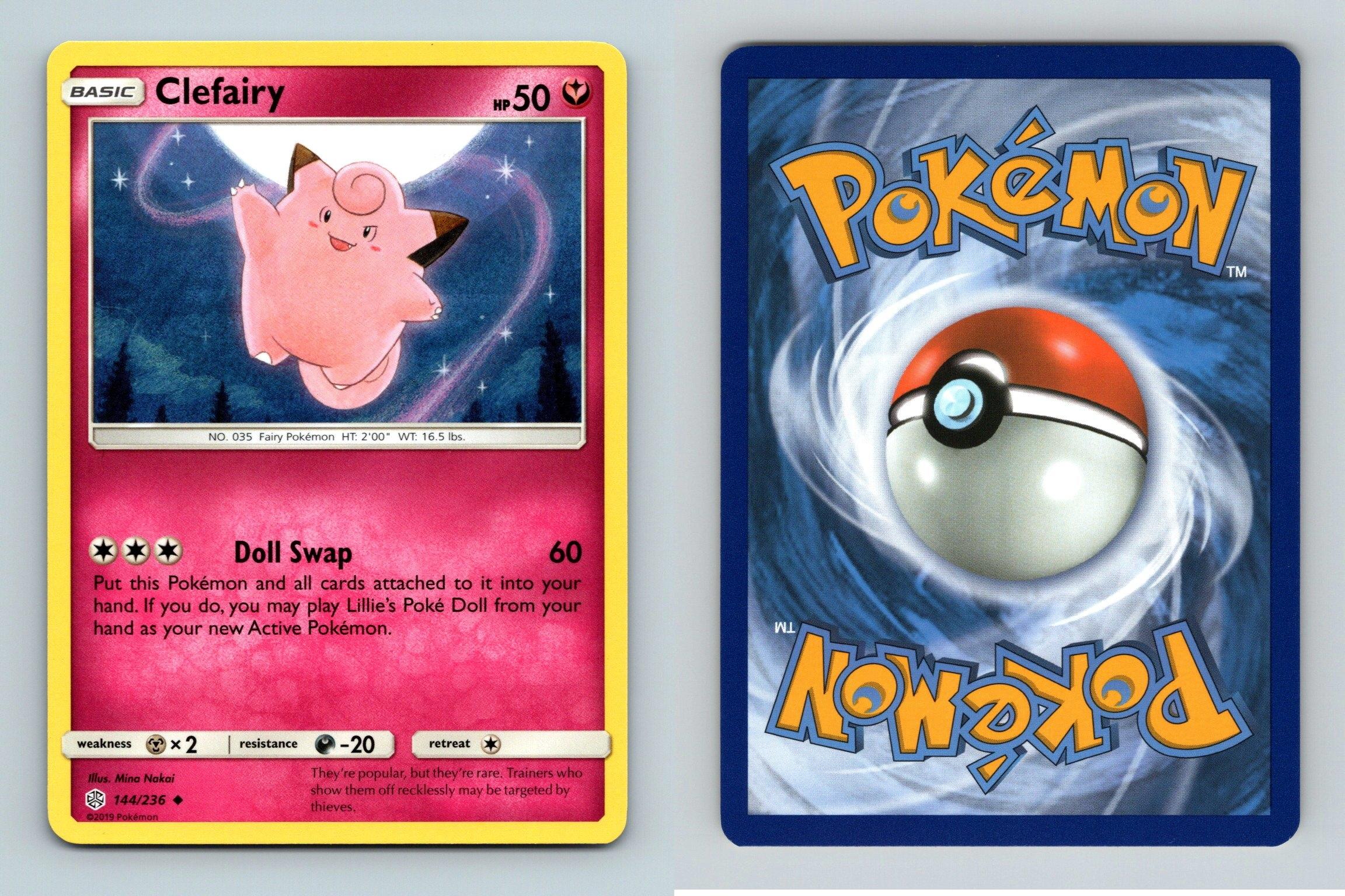 Card Clefairy 144/236 da coleção Cosmic Eclipse