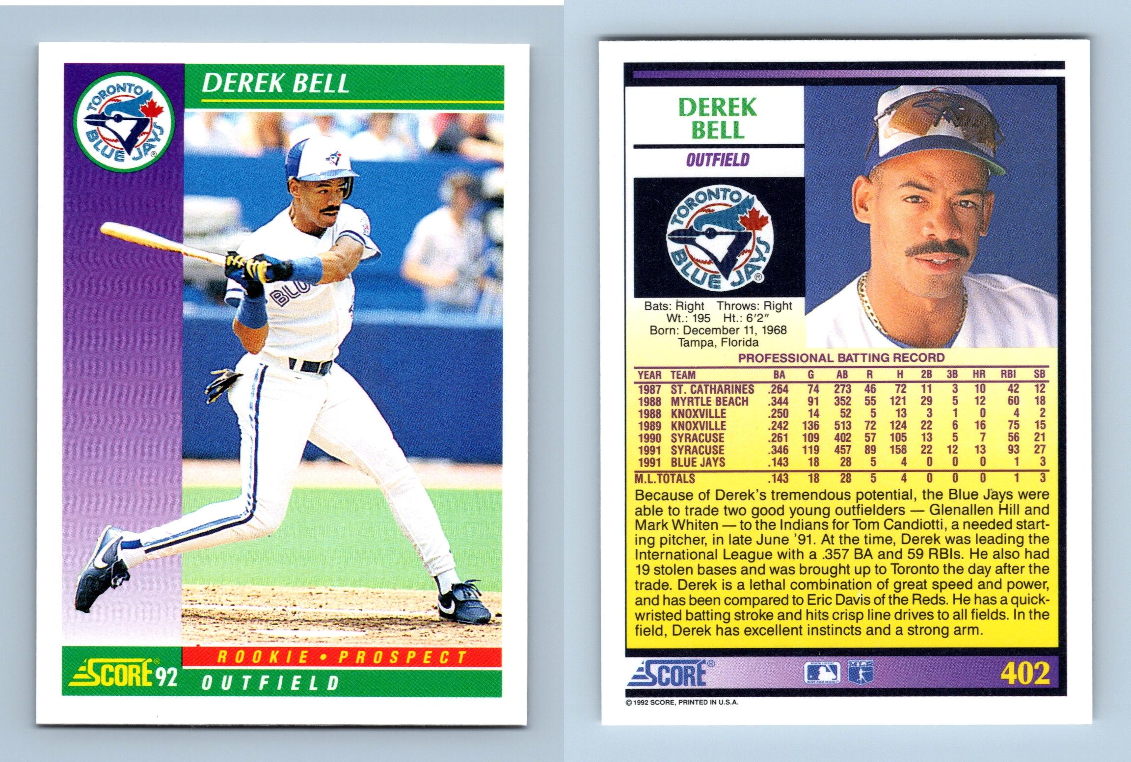 Derek Bell Baseball Trading Cards