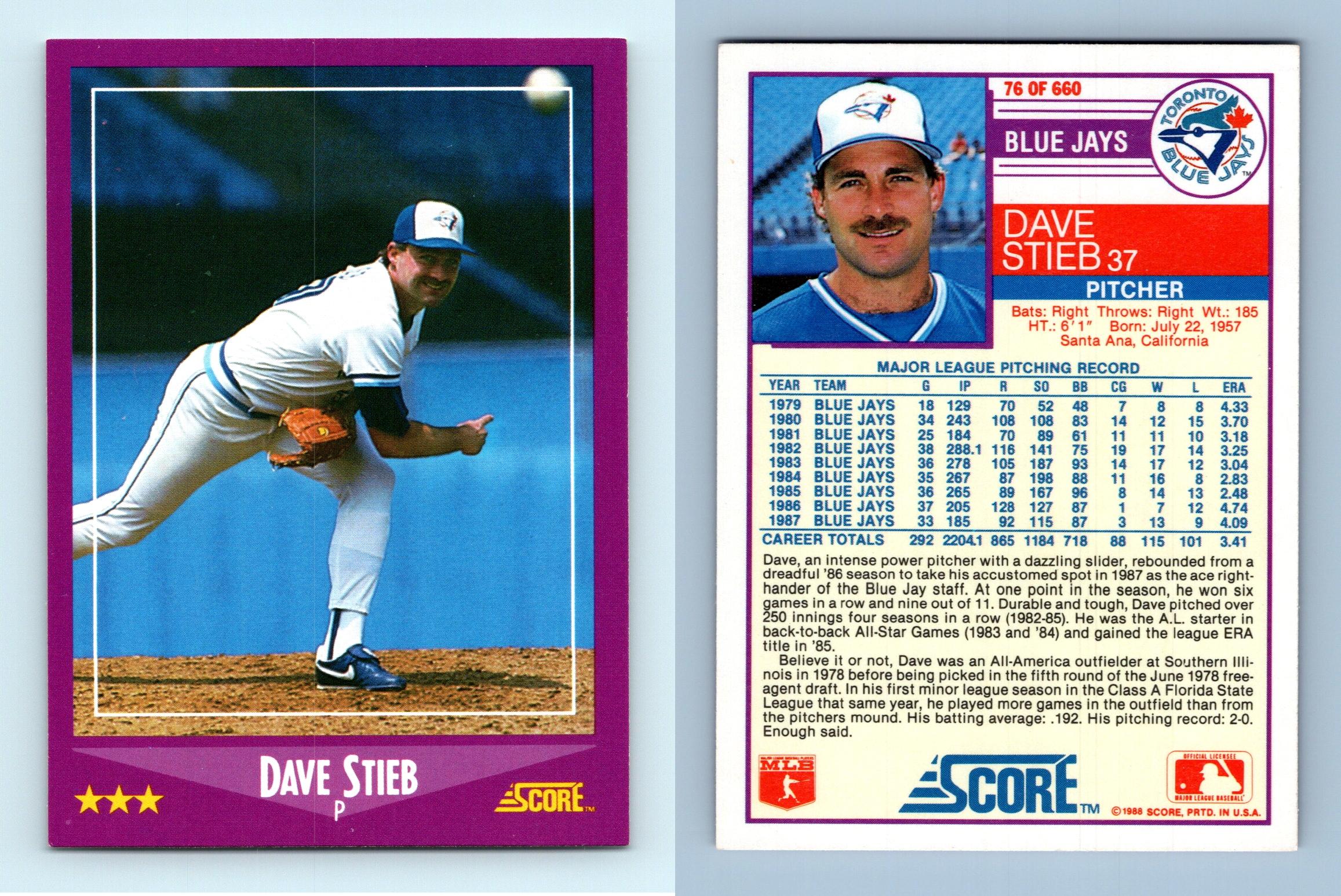 1981 Topps - Dave Stieb #467 (Pitcher) - Autographed Baseb…