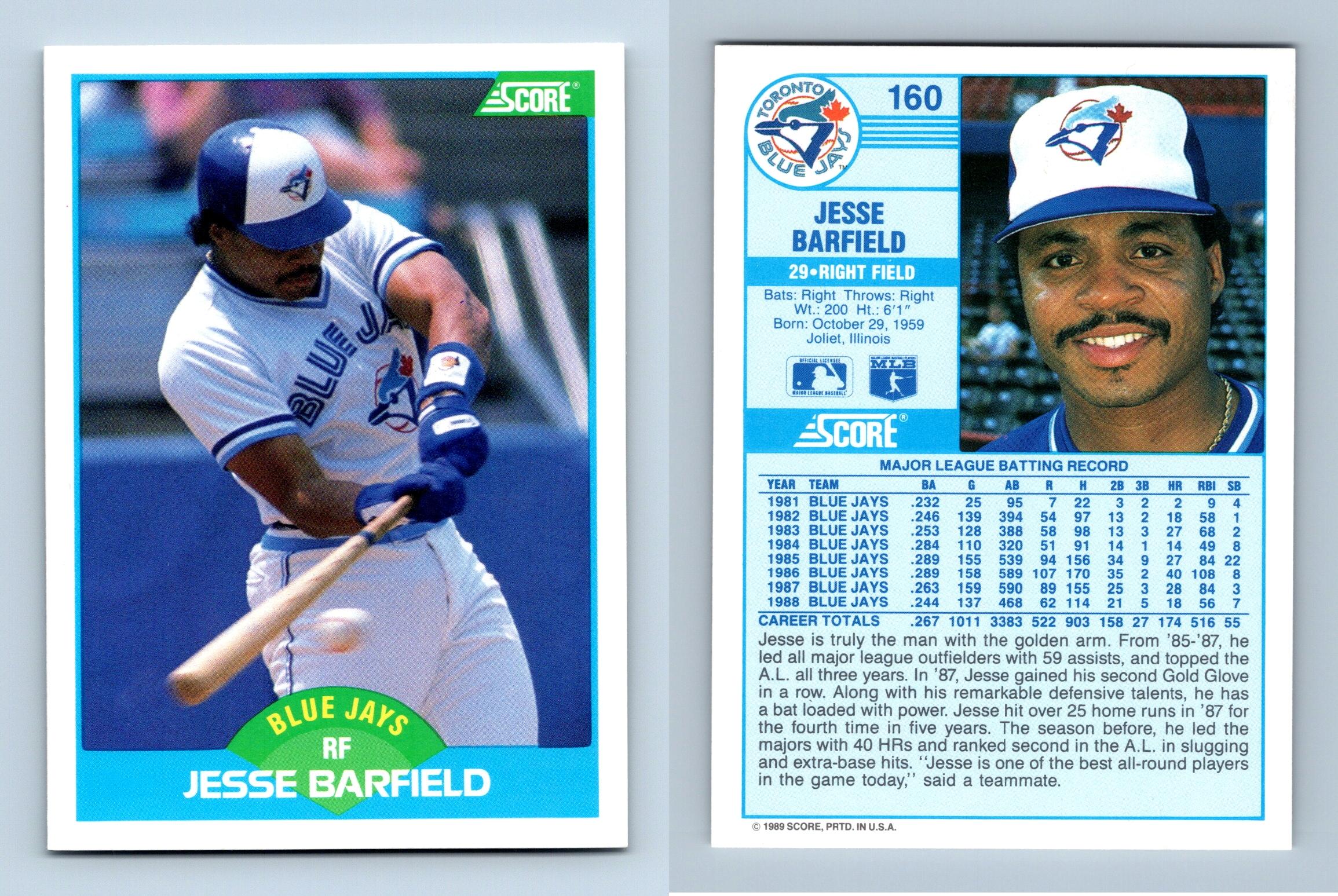 Jesse Barfield autographed Baseball Card (Toronto Blue Jays) 1989 Fleer #225