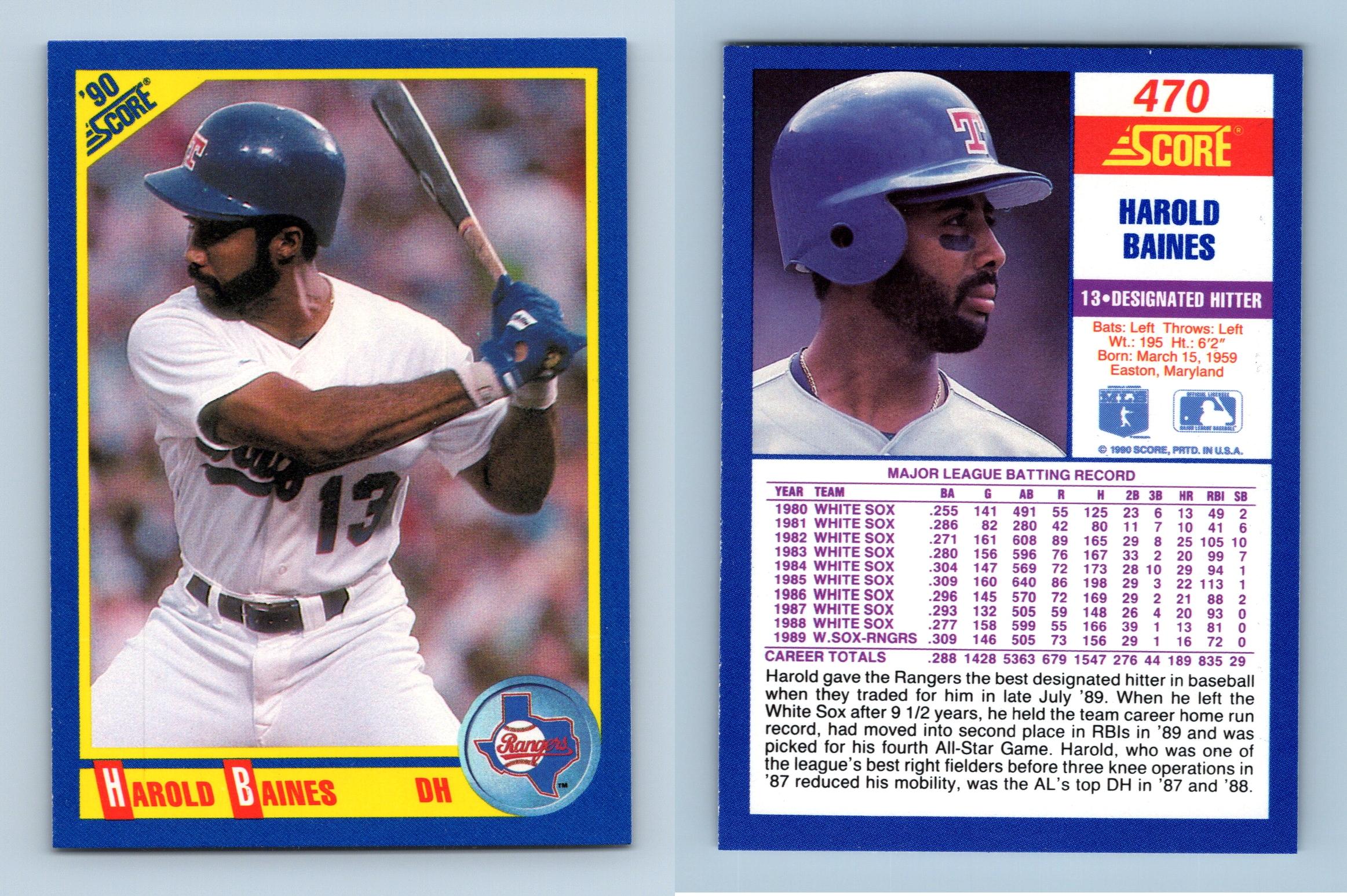 Topps Harold Baines Baseball Trading Cards