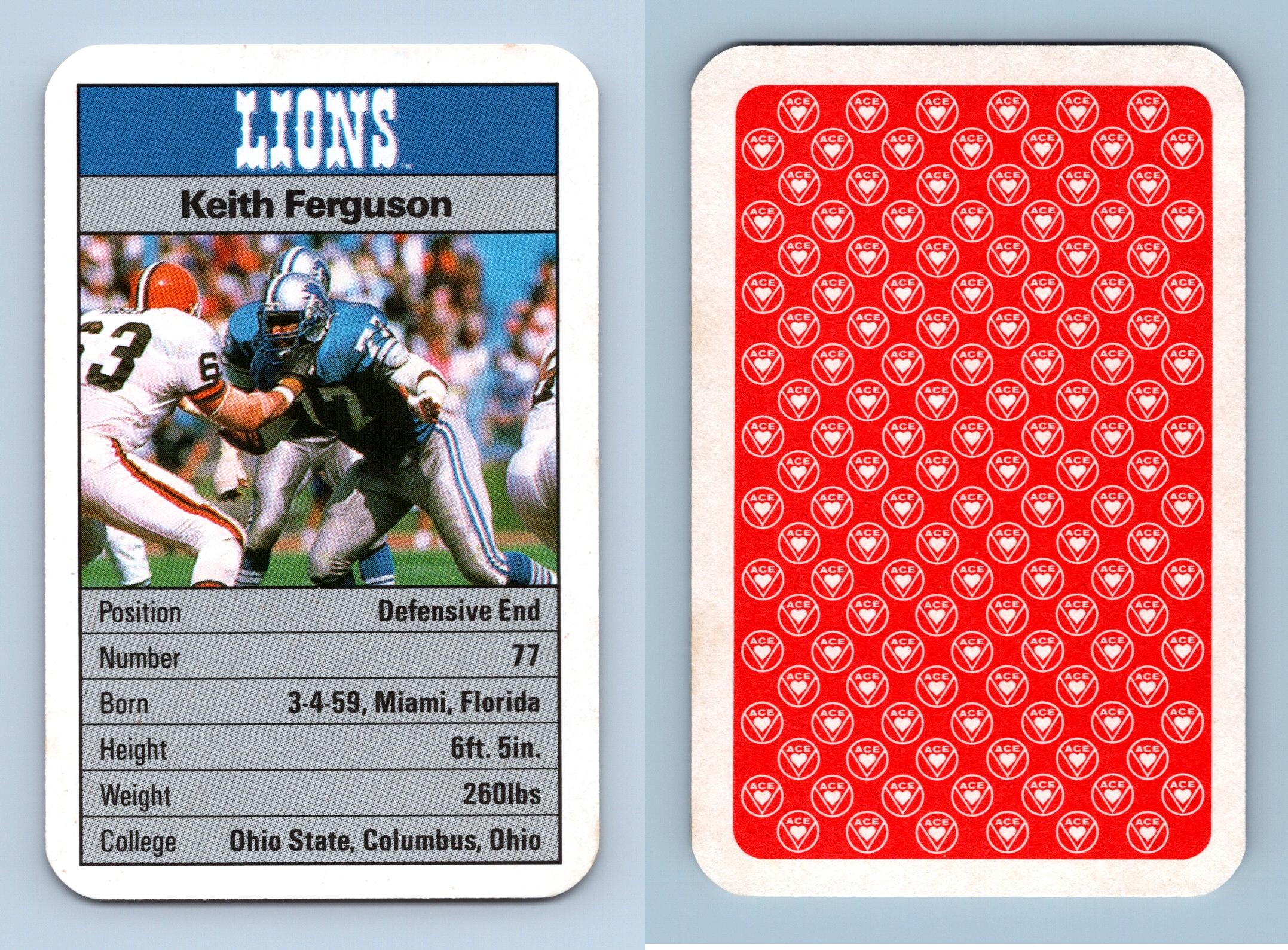 Keith Ferguson - Detroit Lions 1987 ACE NFL Fact Pack Card