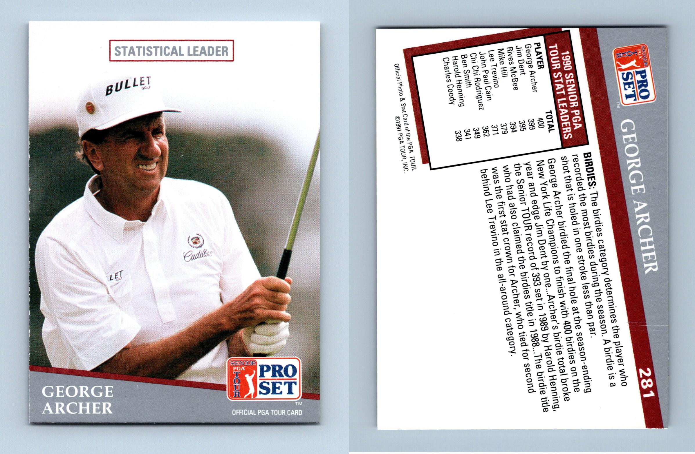 George Archer 281 PGA Tour 1991 Pro Set Trading Card