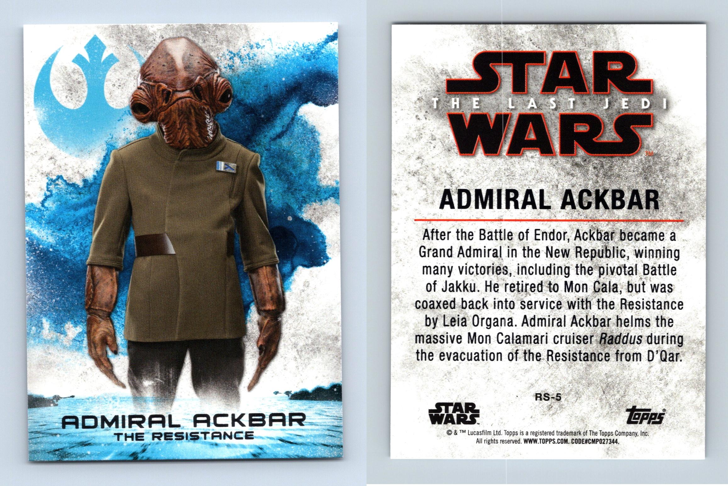 Series　Ackbar　Admiral　Jedi　Last　Wars　The　#RS-5　Star　Card　Resistance　Trading
