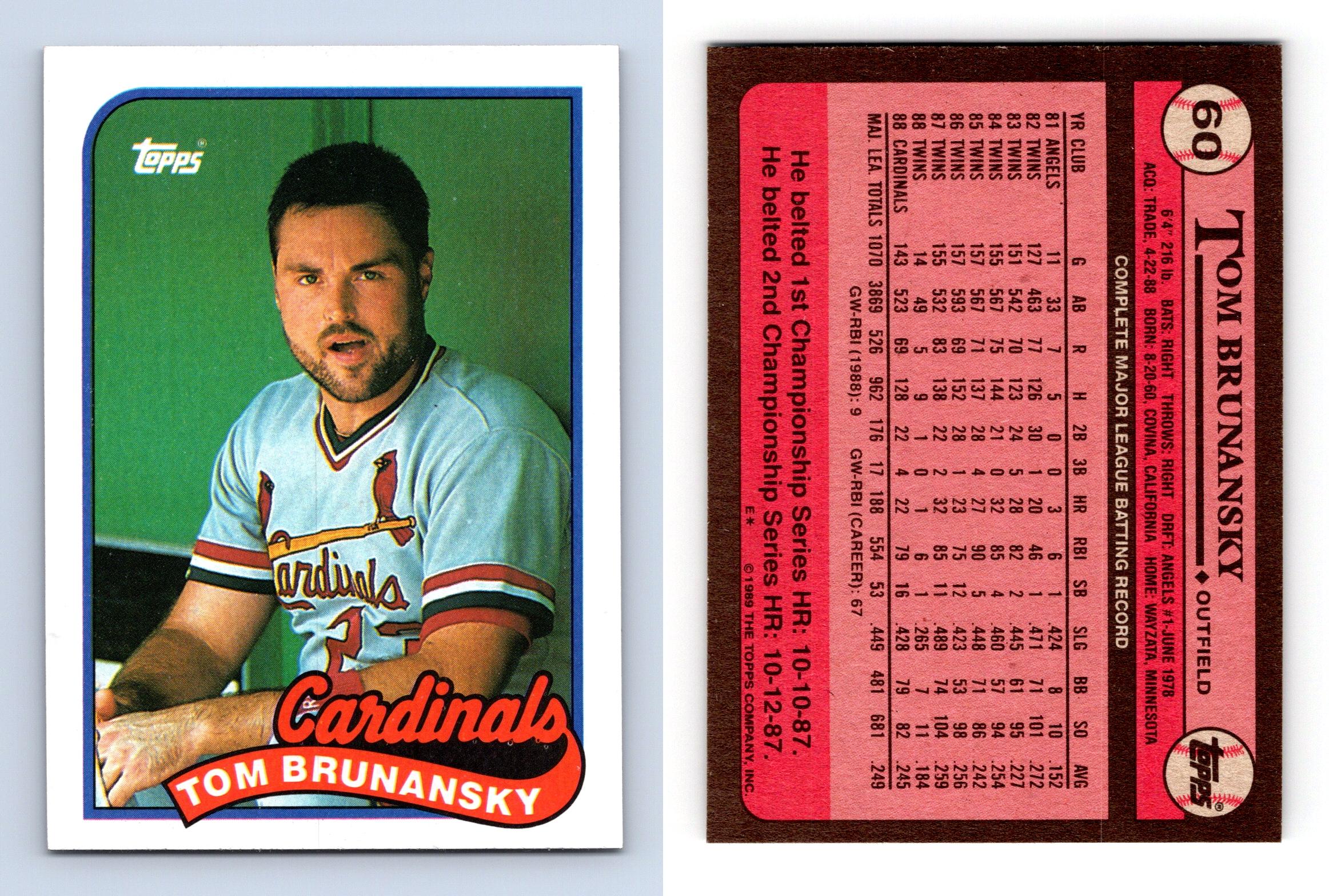 Tom Brunansky - Cardinals #60 Topps 1989 Baseball Trading Card