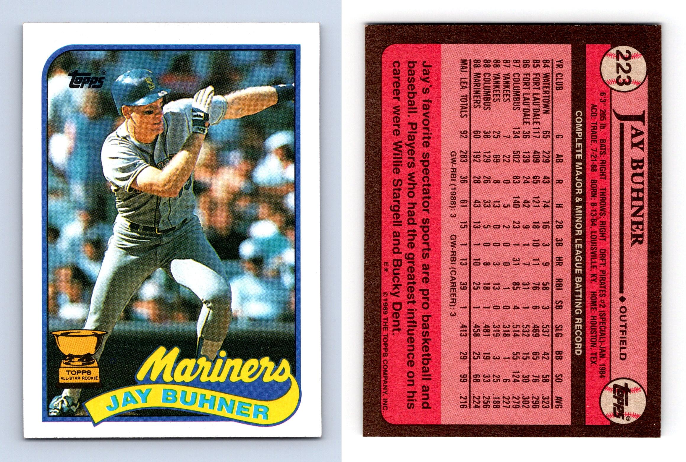 Jay Buhner - Mariners #223 Topps 1989 Baseball Trading Card