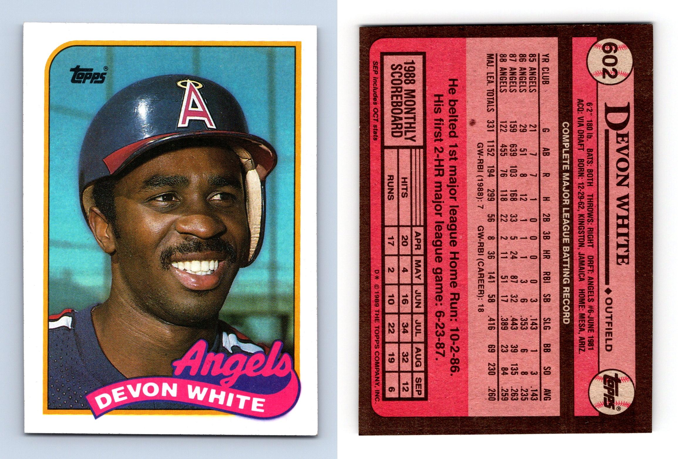 Devon White - Angels #602 Topps 1989 Baseball Trading Card