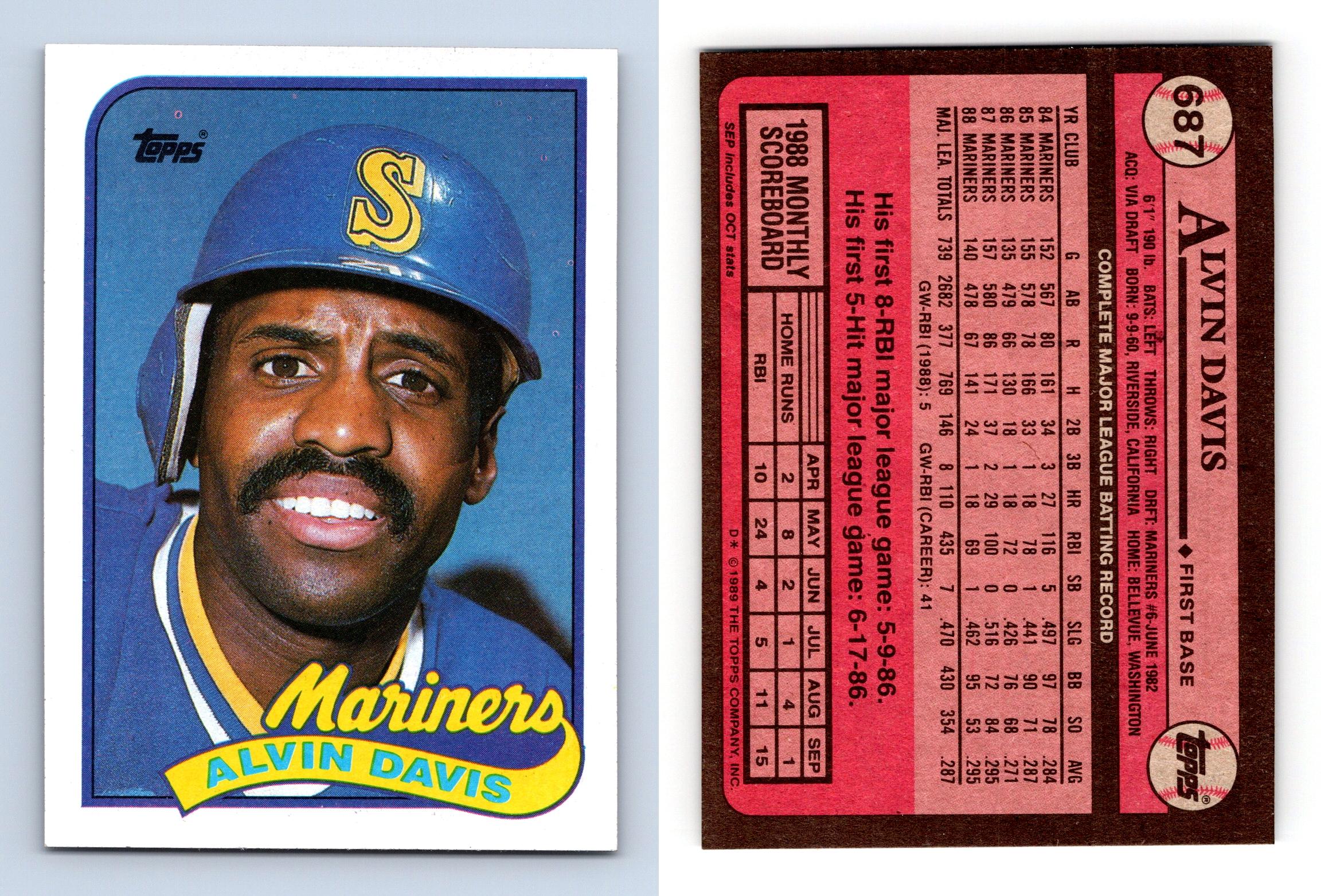  1989 Topps Baseball Card #687 Alvin Davis