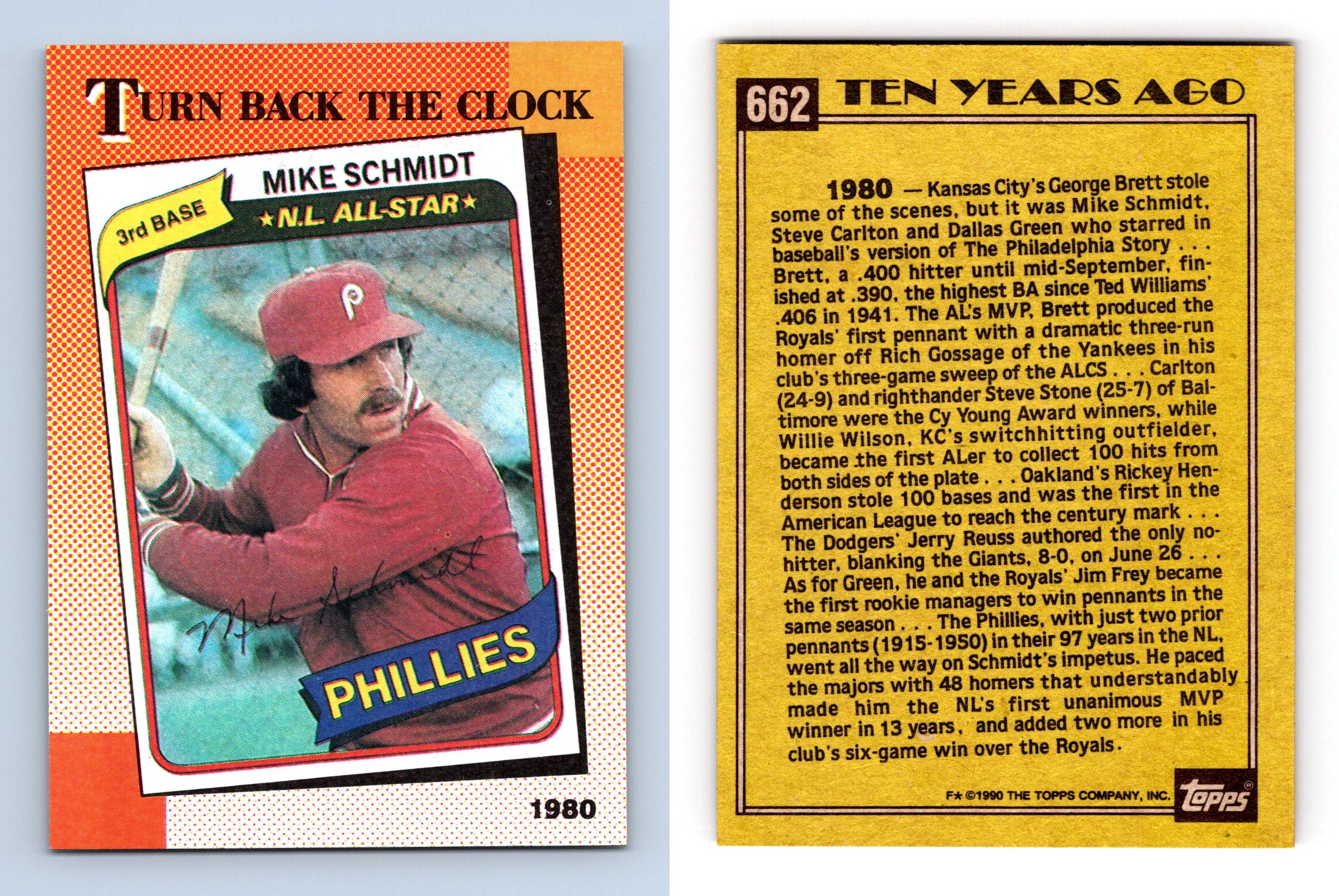 1980 Topps Mike Schmidt Baseball Card, Phillies 3rd Base