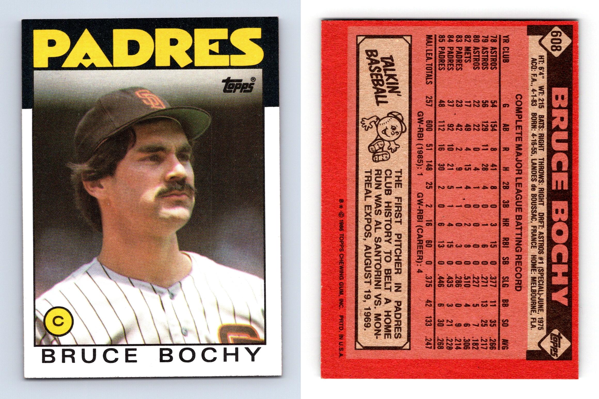 Bruce Bochy - Padres #608 Topps 1986 Baseball Trading Card