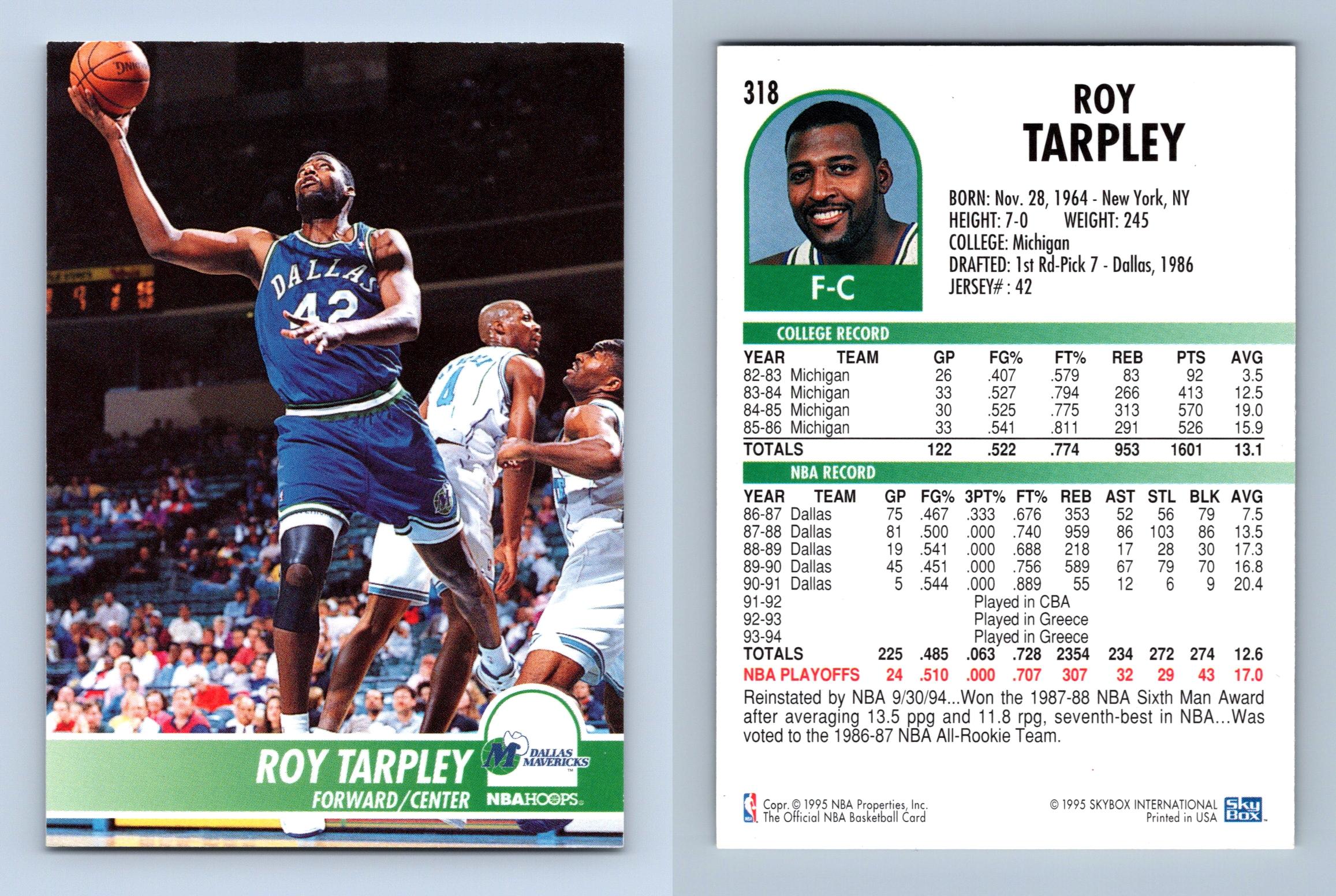 Roy Tarpley Dallas Mavericks Basketball Jersey