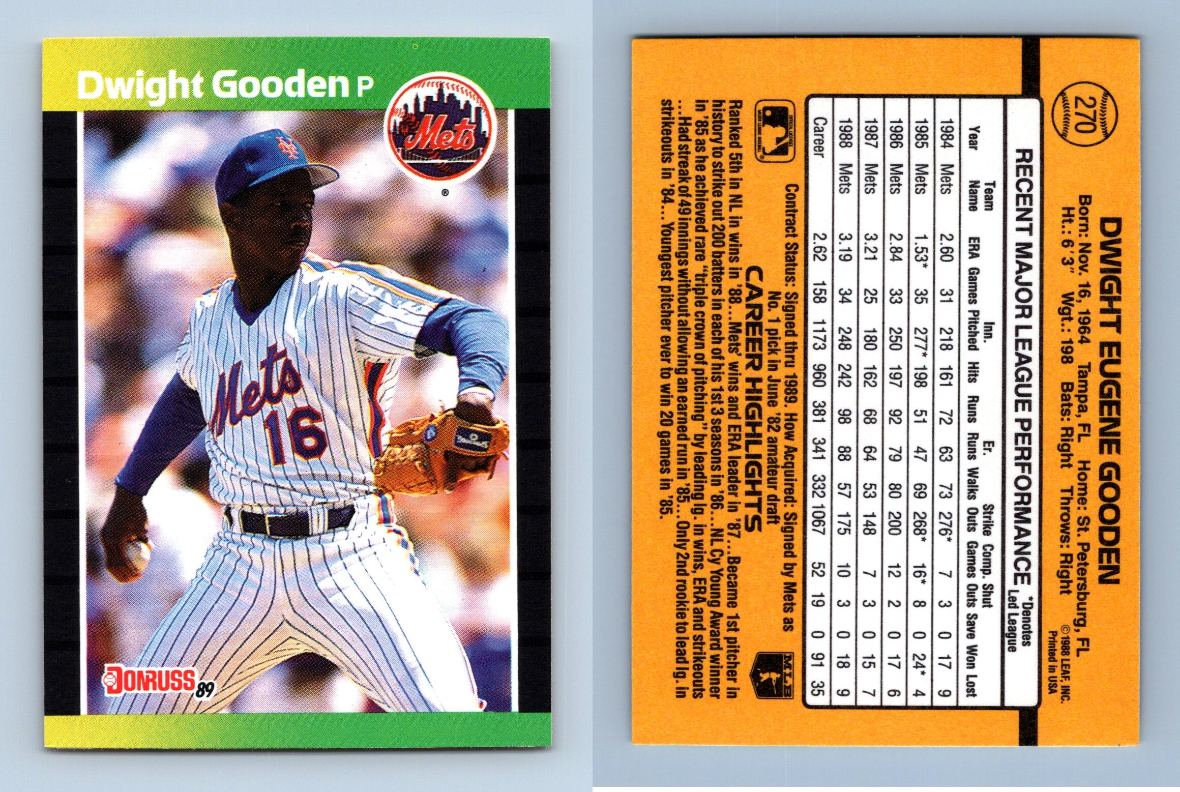 Auotgraphed DOC GOODEN 1989 Topps Card