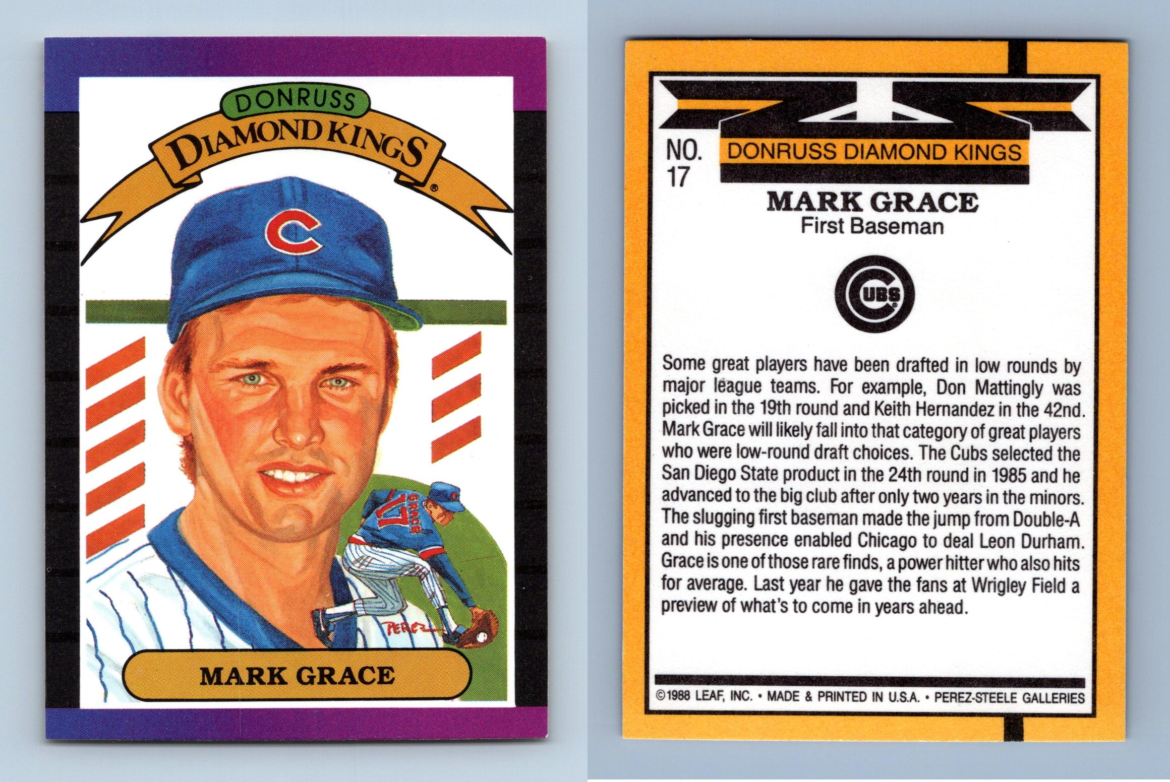Mark Grace #17 Donruss 1989 Diamond Kings Baseball Trading Card