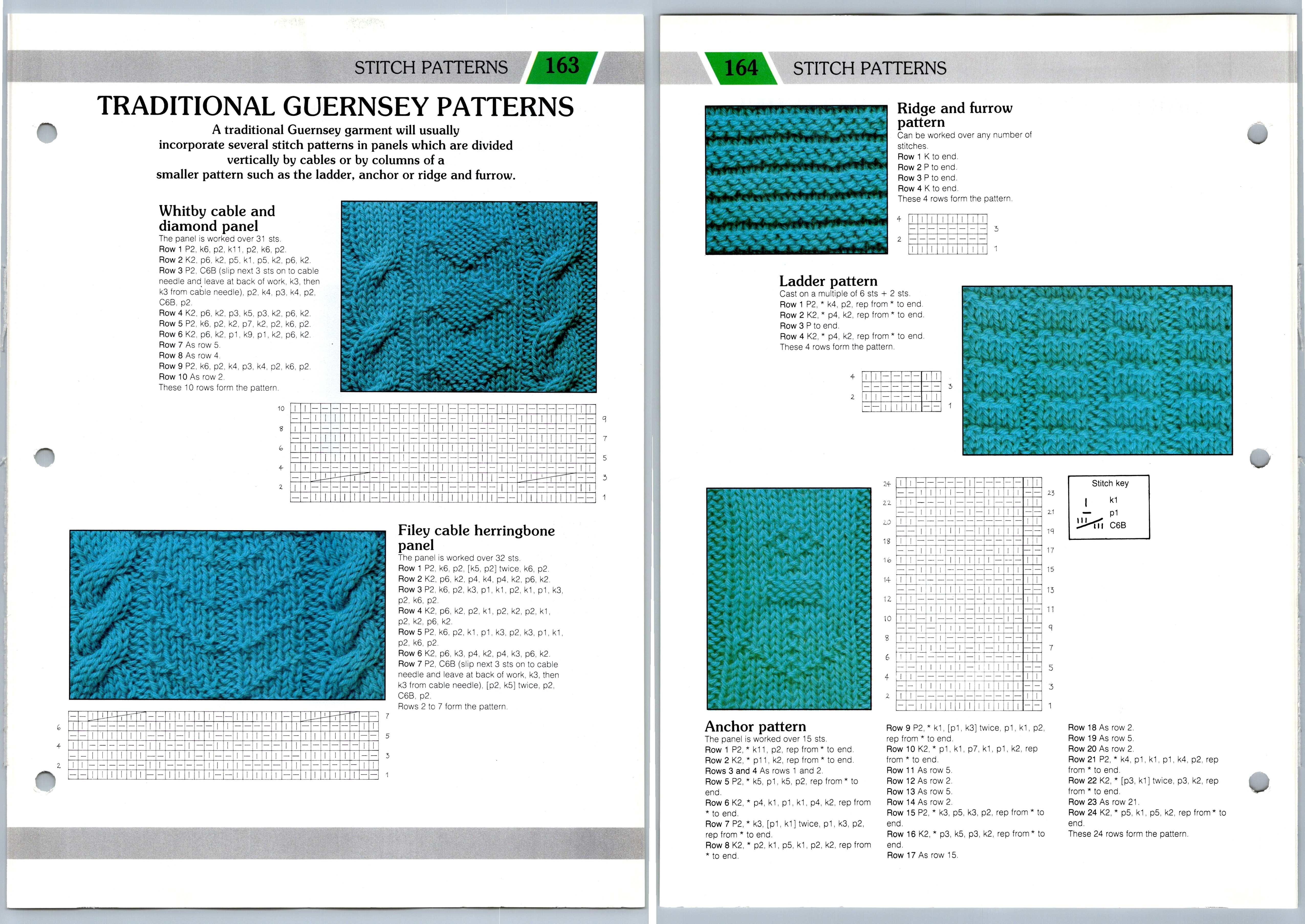 Traditional Guernsey Patterns 163 & 164 Stitch Creative Knitting Pattern