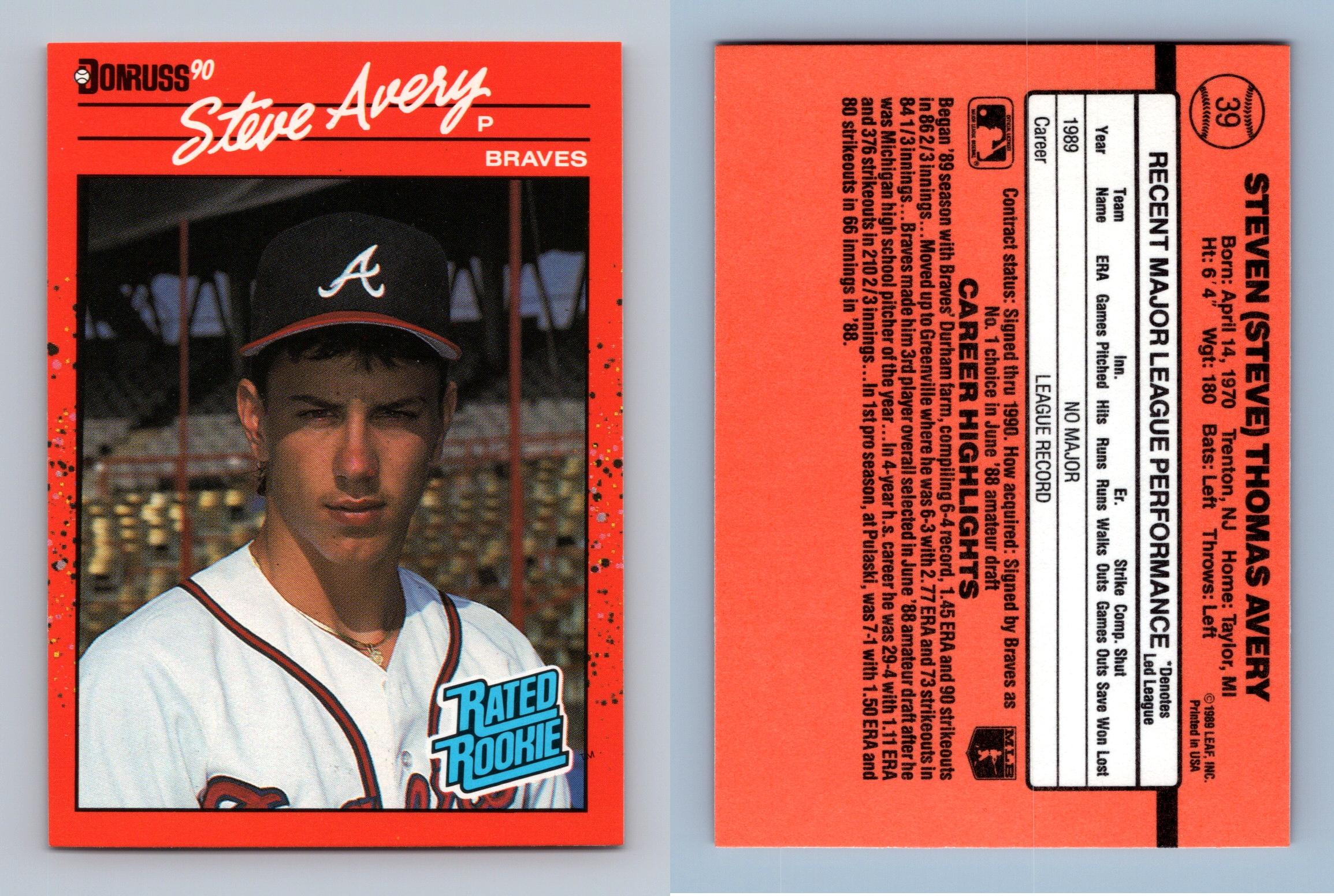 Steve Avery - Braves #39 Donruss 1990 Baseball Trading Card