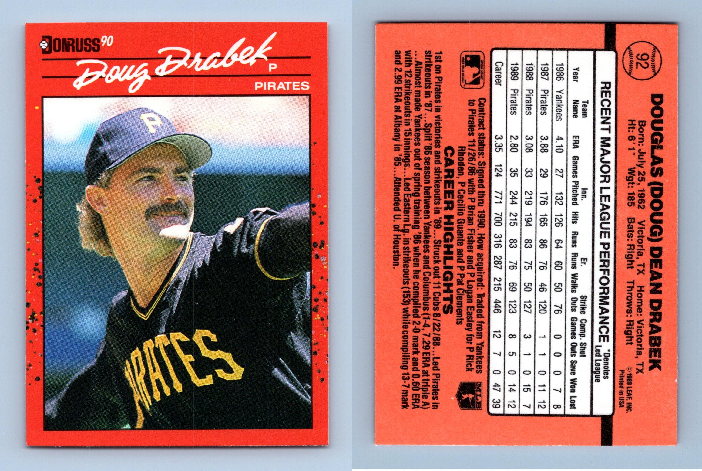  1990 Donruss Baseball Card #92 Doug Drabek