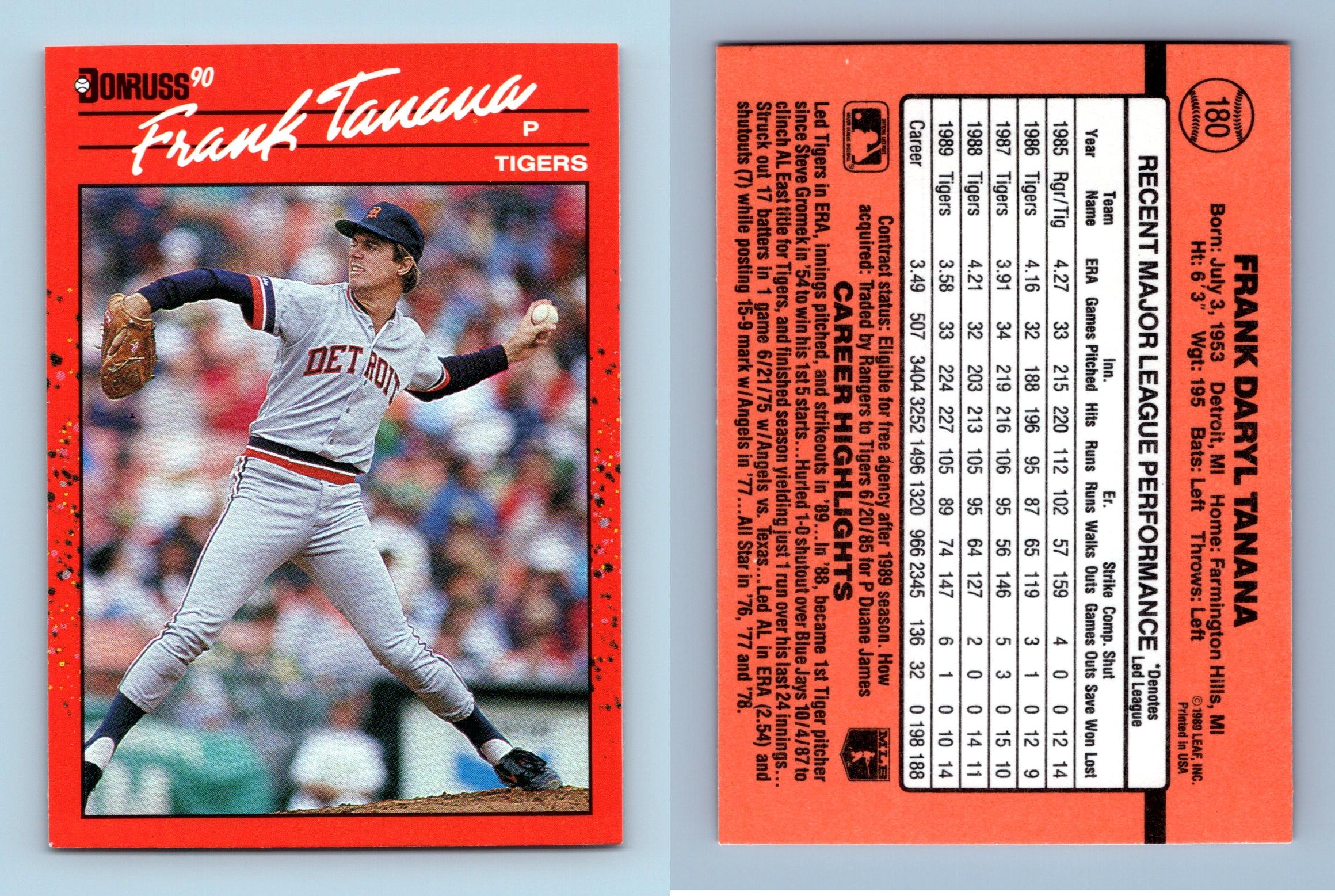 Frank Tanana - Tigers #180 Donruss 1990 Baseball Trading Card