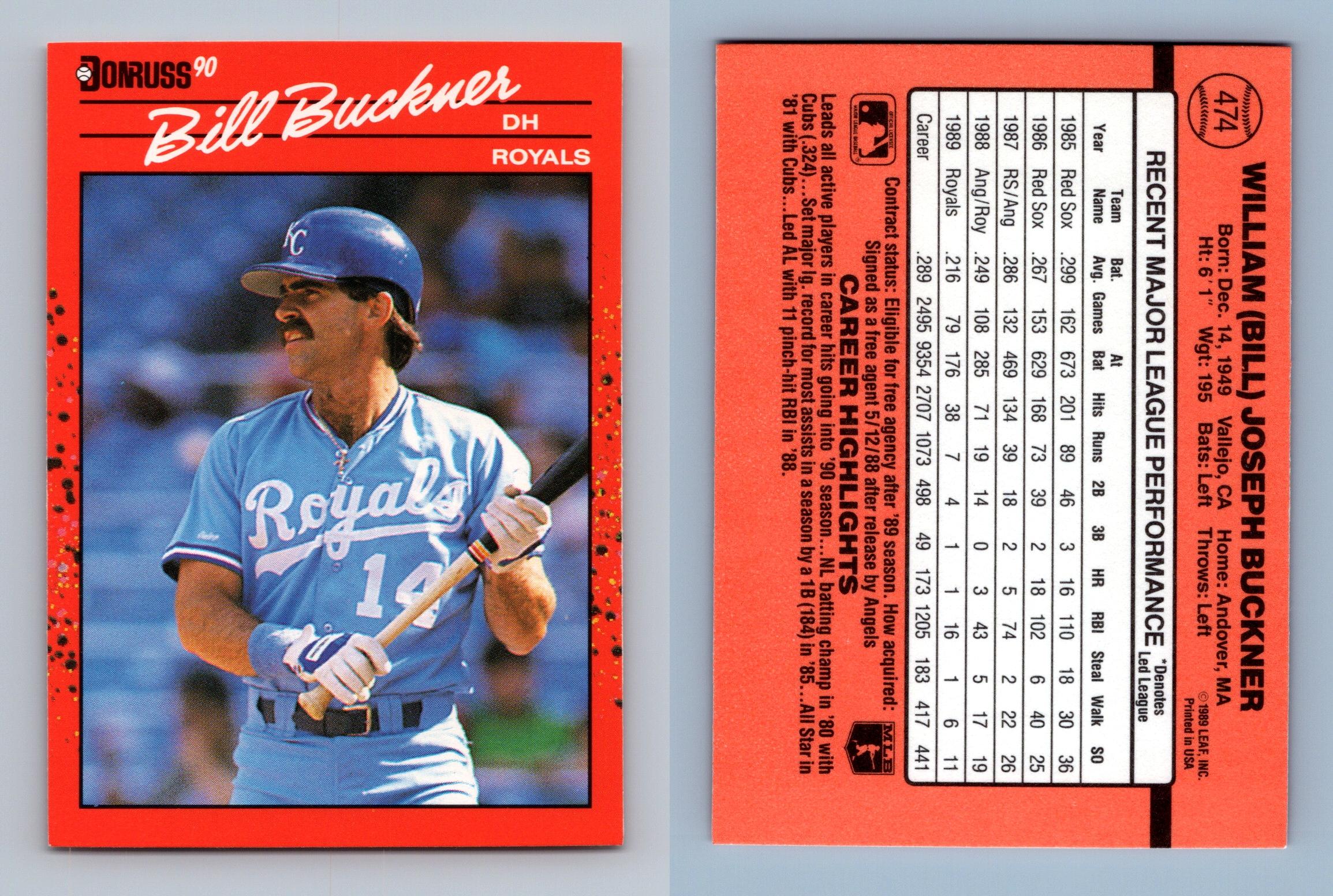Bill Buckner - Royals #474 Donruss 1990 Baseball Trading Card
