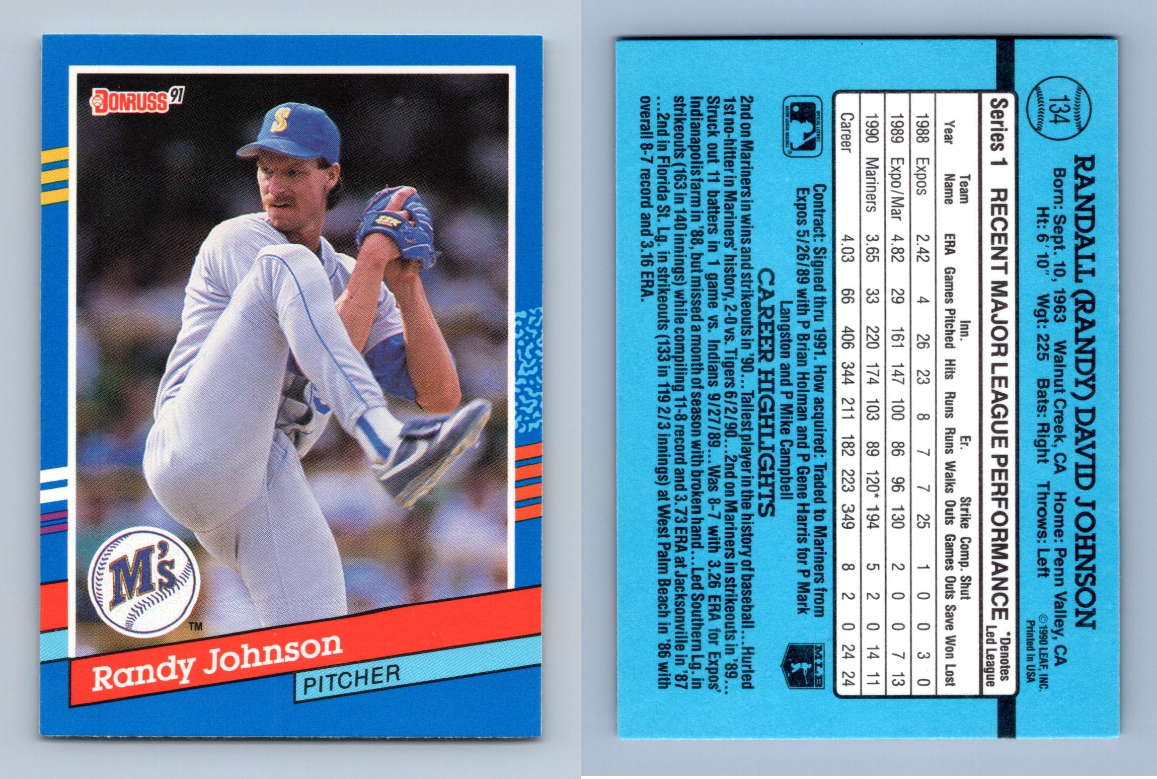 Donruss 90 Randy Johnson Baseball Card