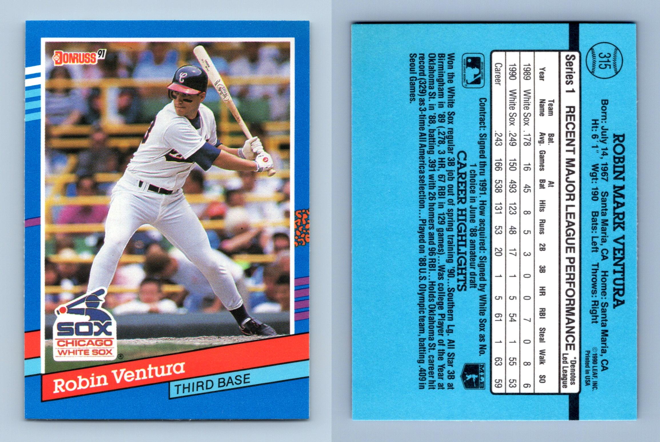 Robin Ventura - White Sox #315 Donruss 1991 Baseball Trading Card