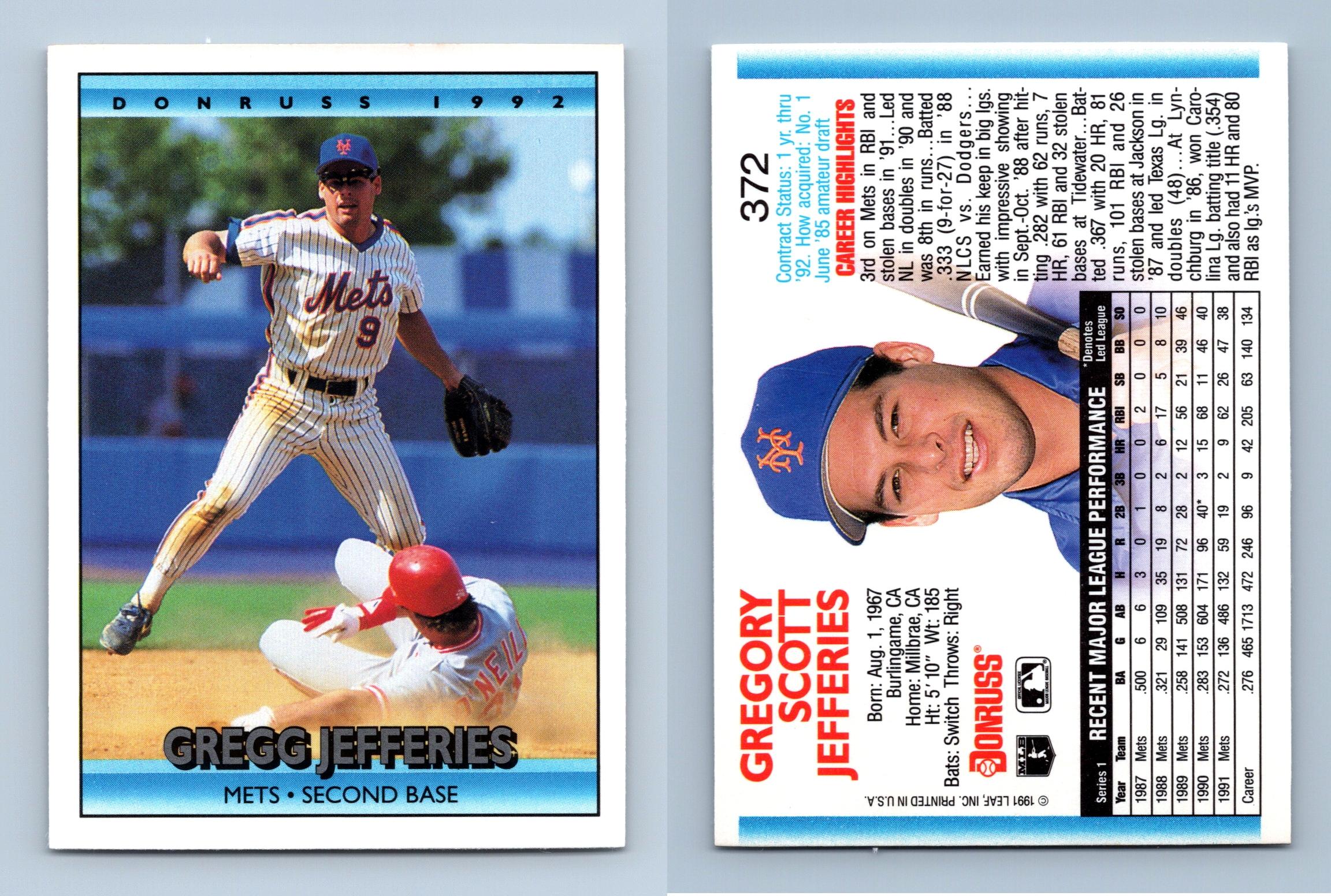 Gregg Jefferies Baseball Cards