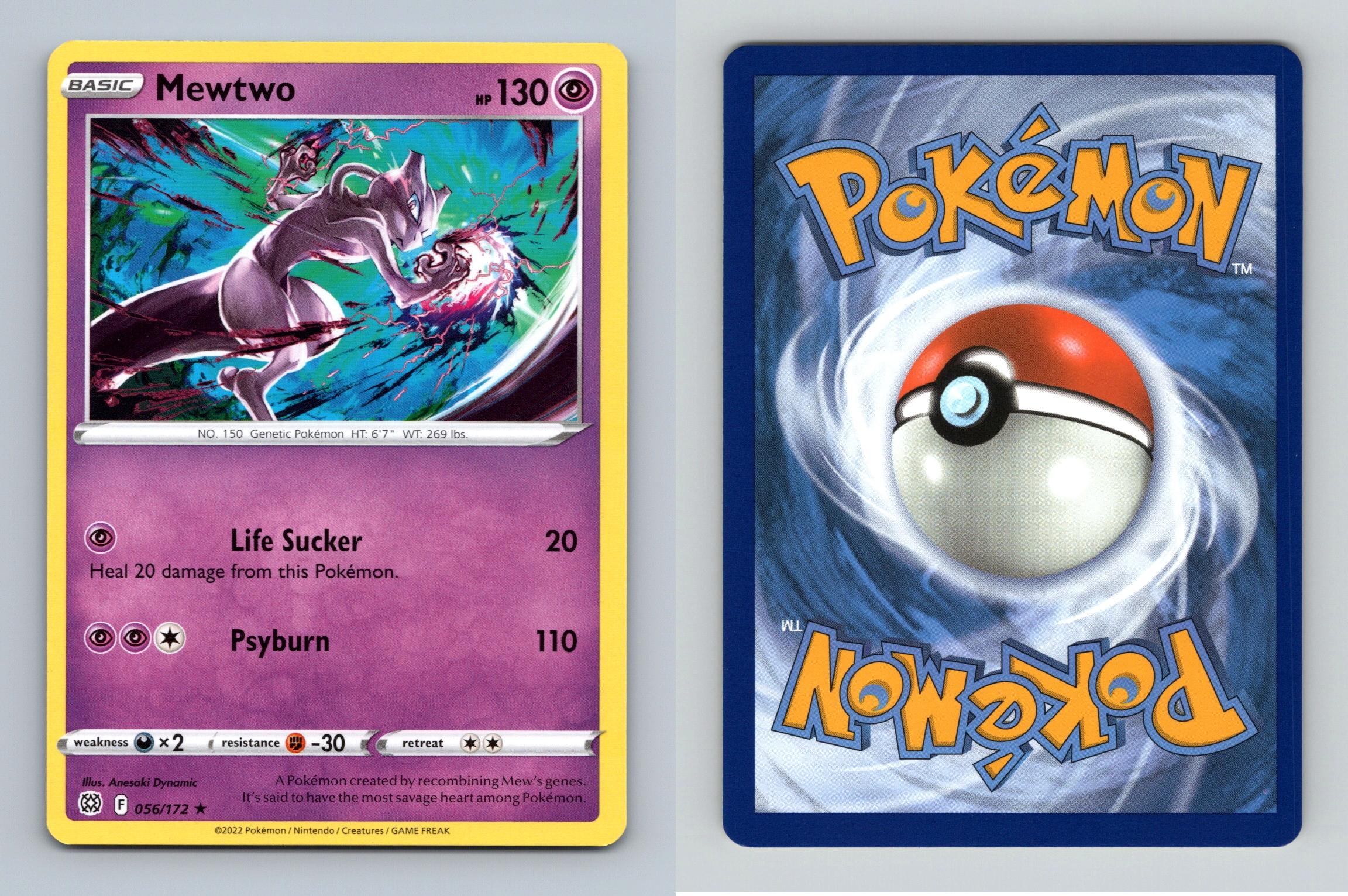 Mewtwo 56172 SWSH Brilliant Stars Rare Pokemon 2022 TCG Card