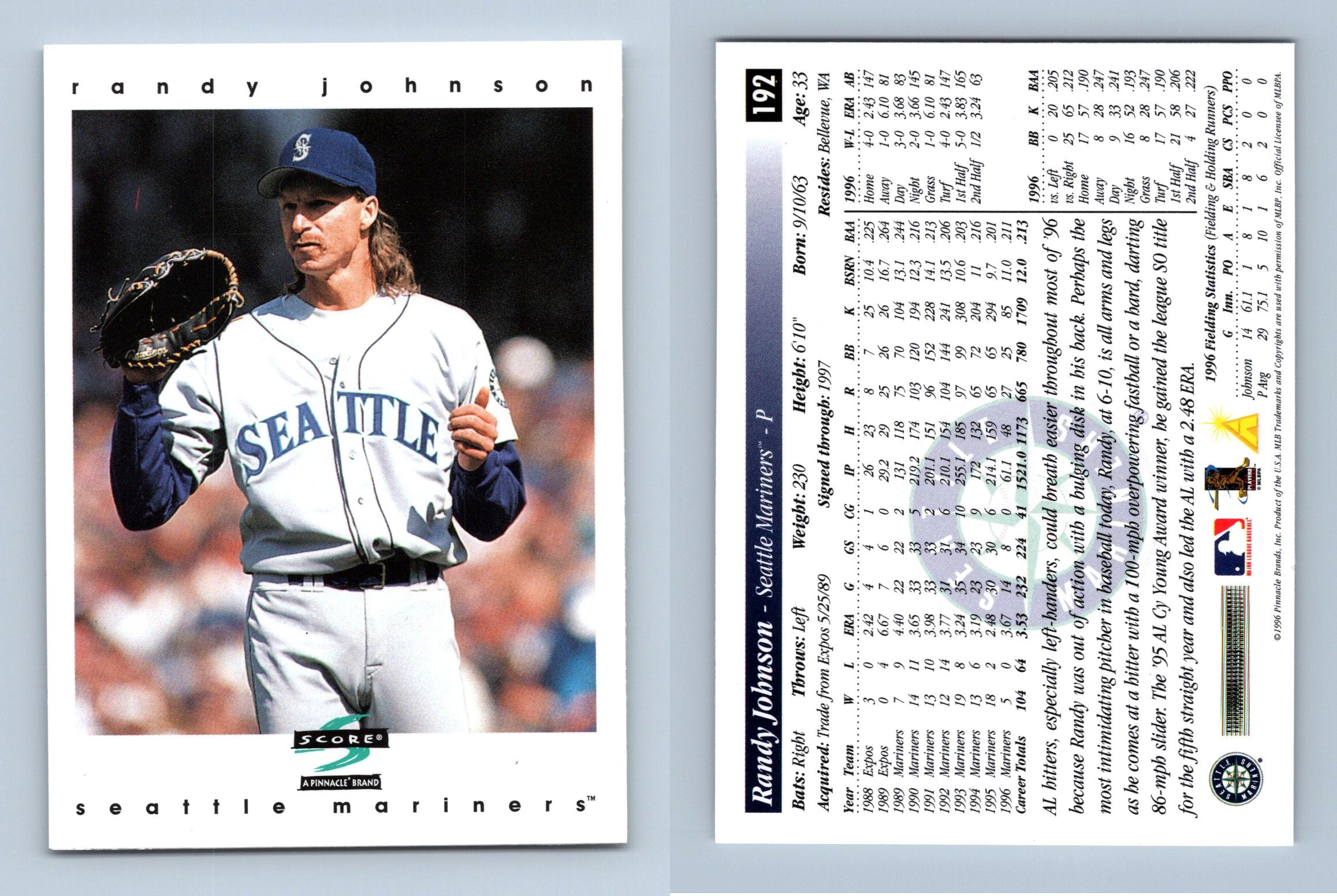 Randy Johnson 1991 Score Trading Card Mariners Baseball Card 