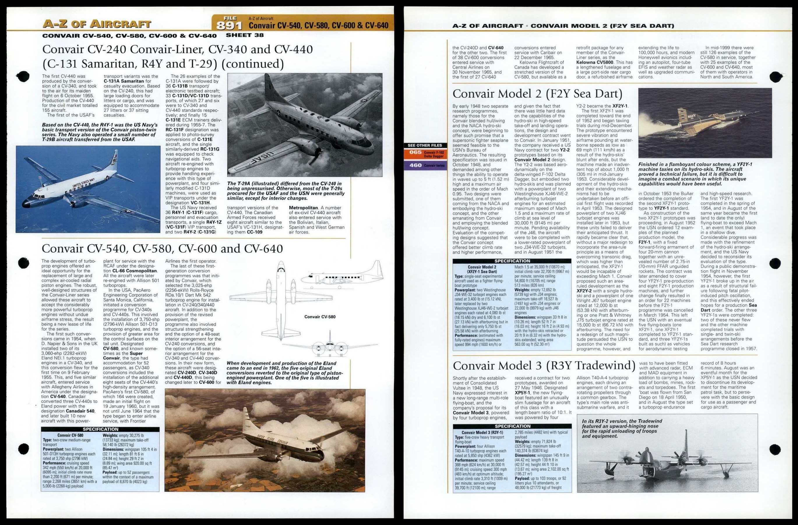 Convair CV-240 - Model 3 - A-Z #891 World Aircraft Information Page