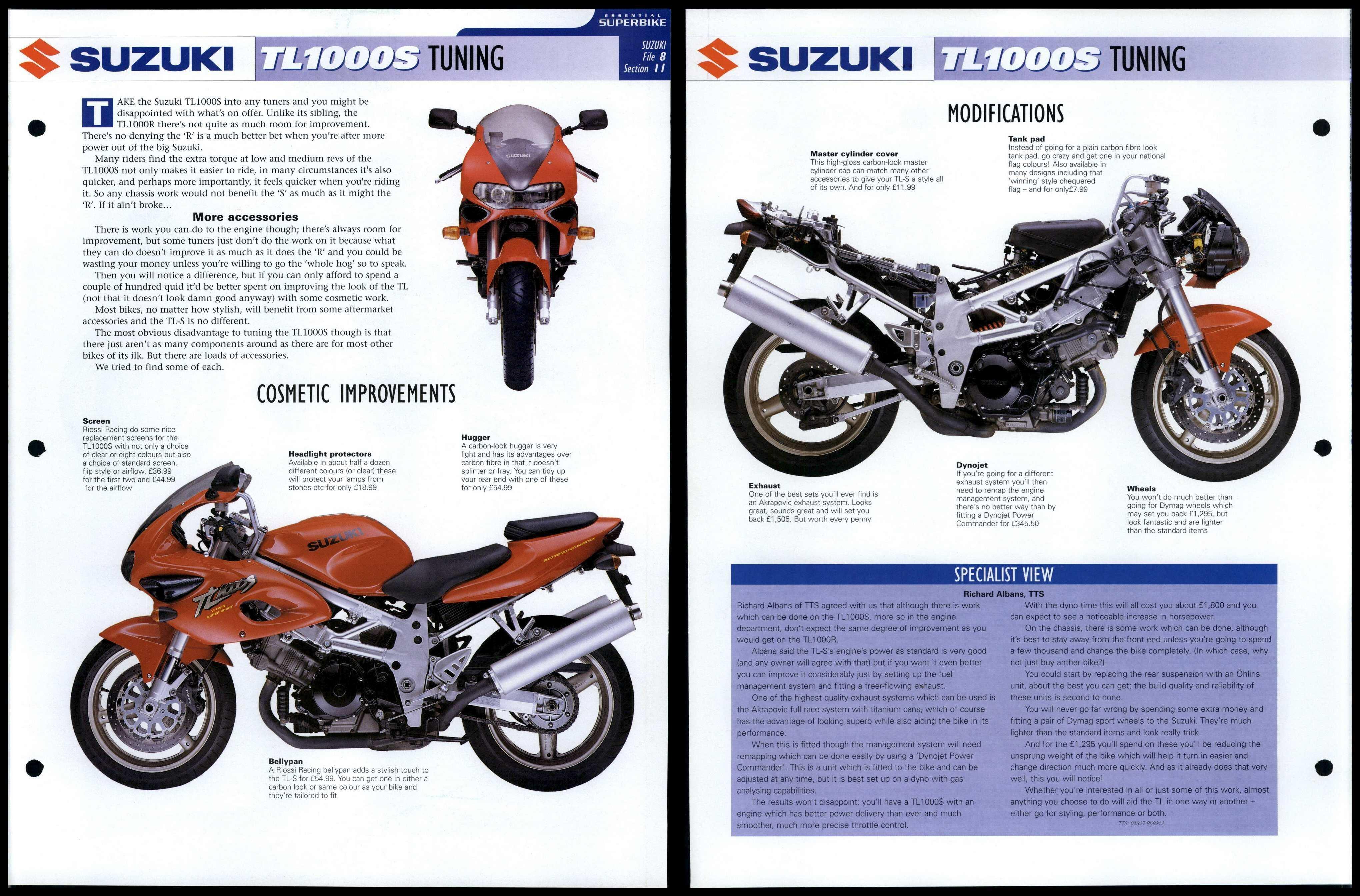 Suzuki TL1000S - Tuning - Essential Superbike Data File Page