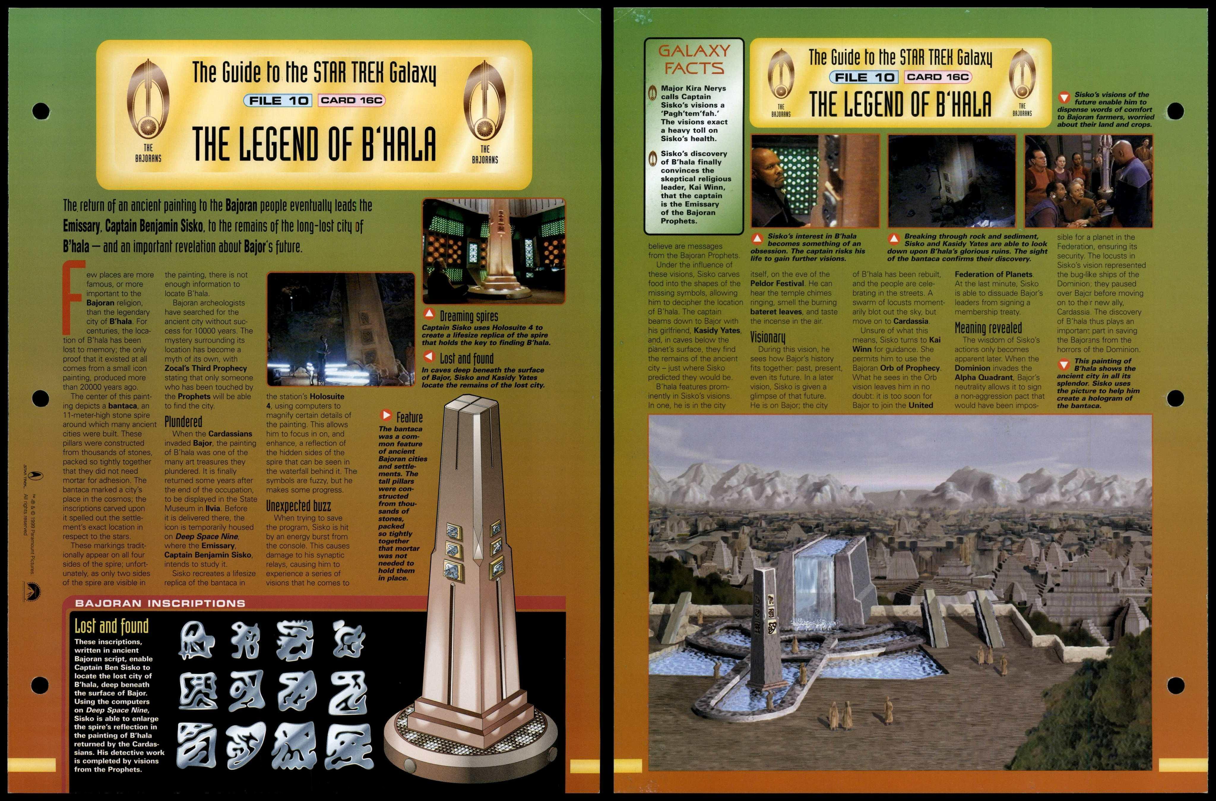 The Legend Of B'Hala - The Bajorans - Star Trek Fact File Page