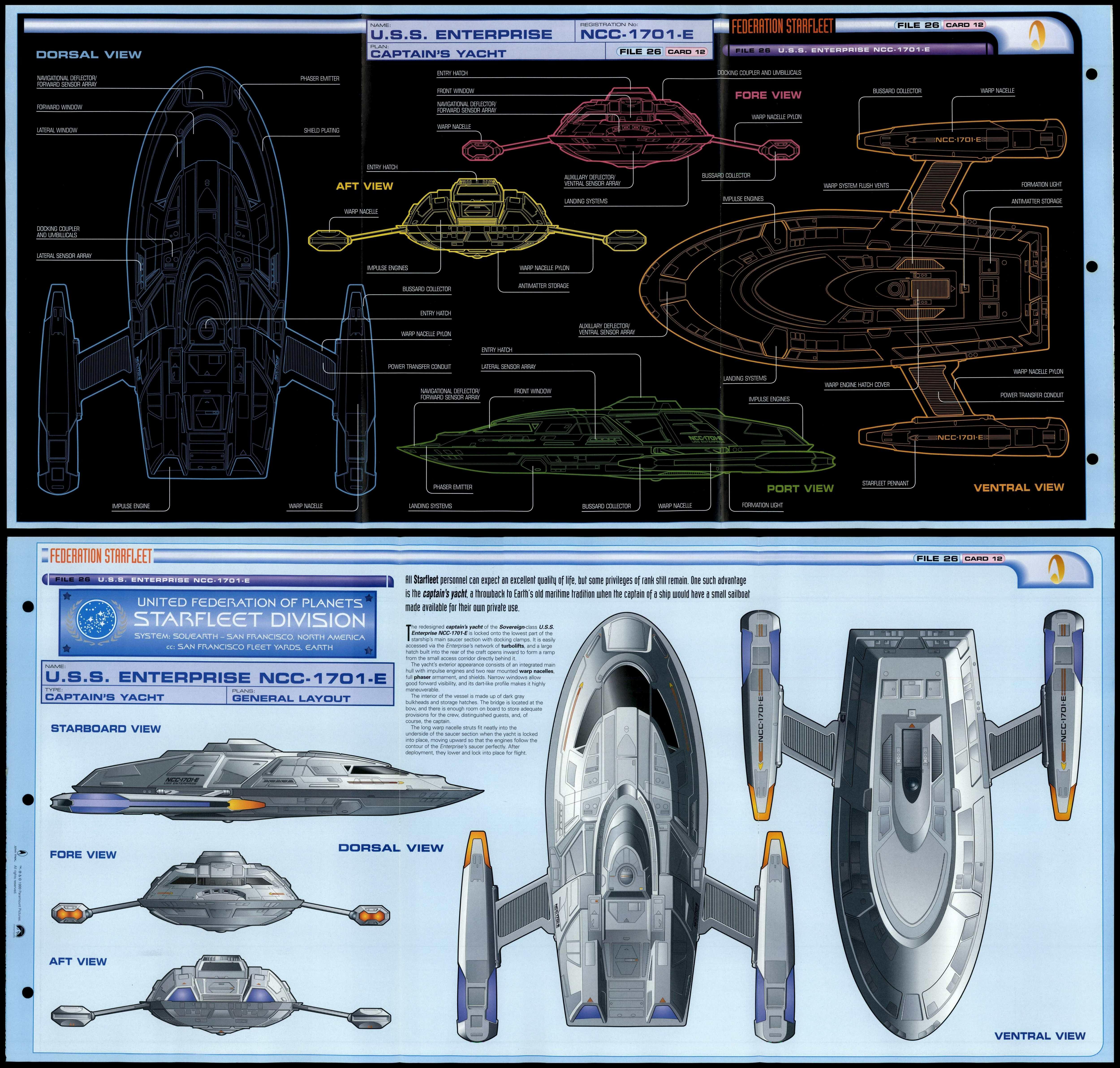 Captains Yacht #12 - USS Enterprise NCC-1701-E - Star Trek Fact File  Fold-Out Page