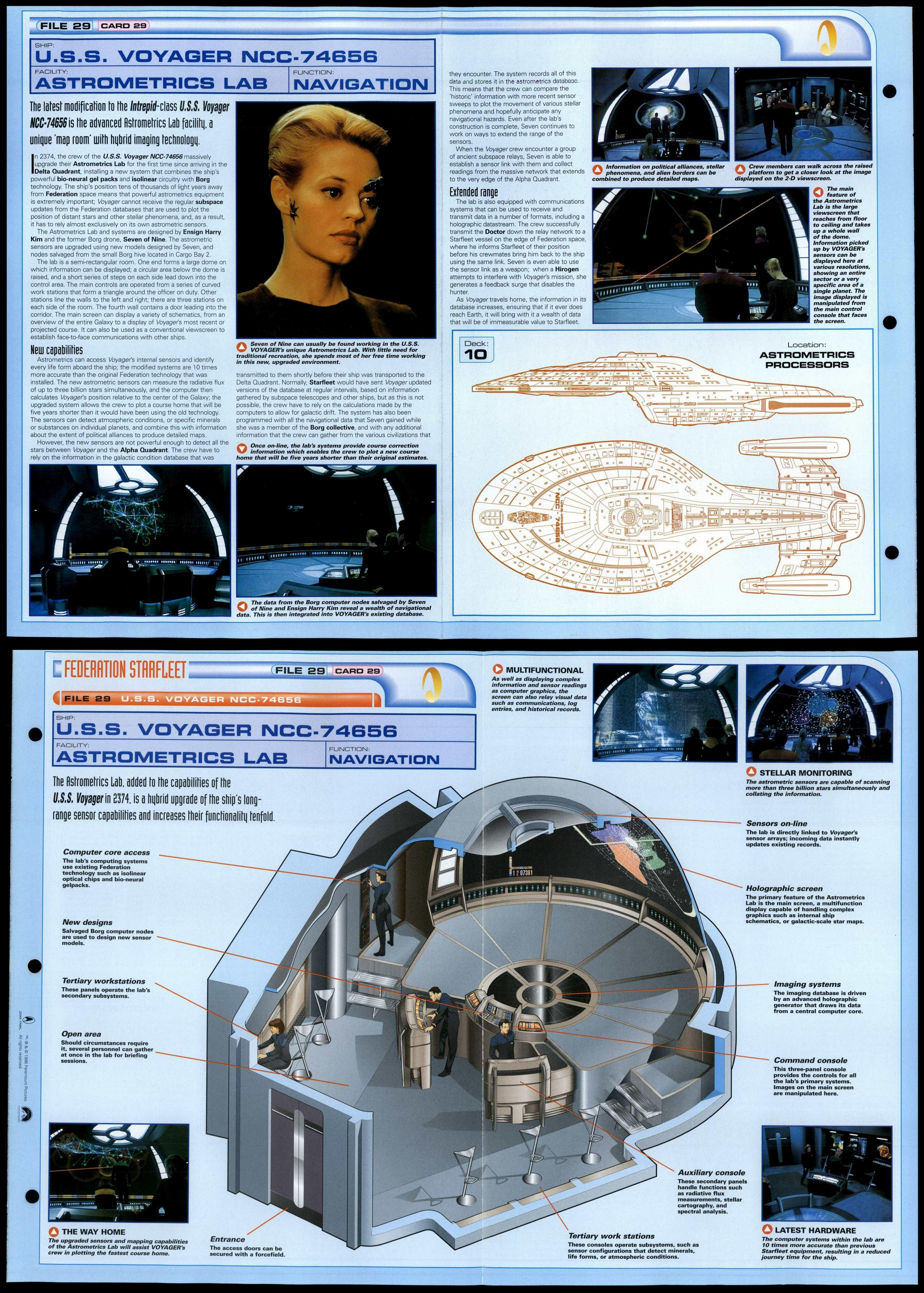 Astrometrics Lab Uss Voyager Star Trek Fact File Fold Out Page