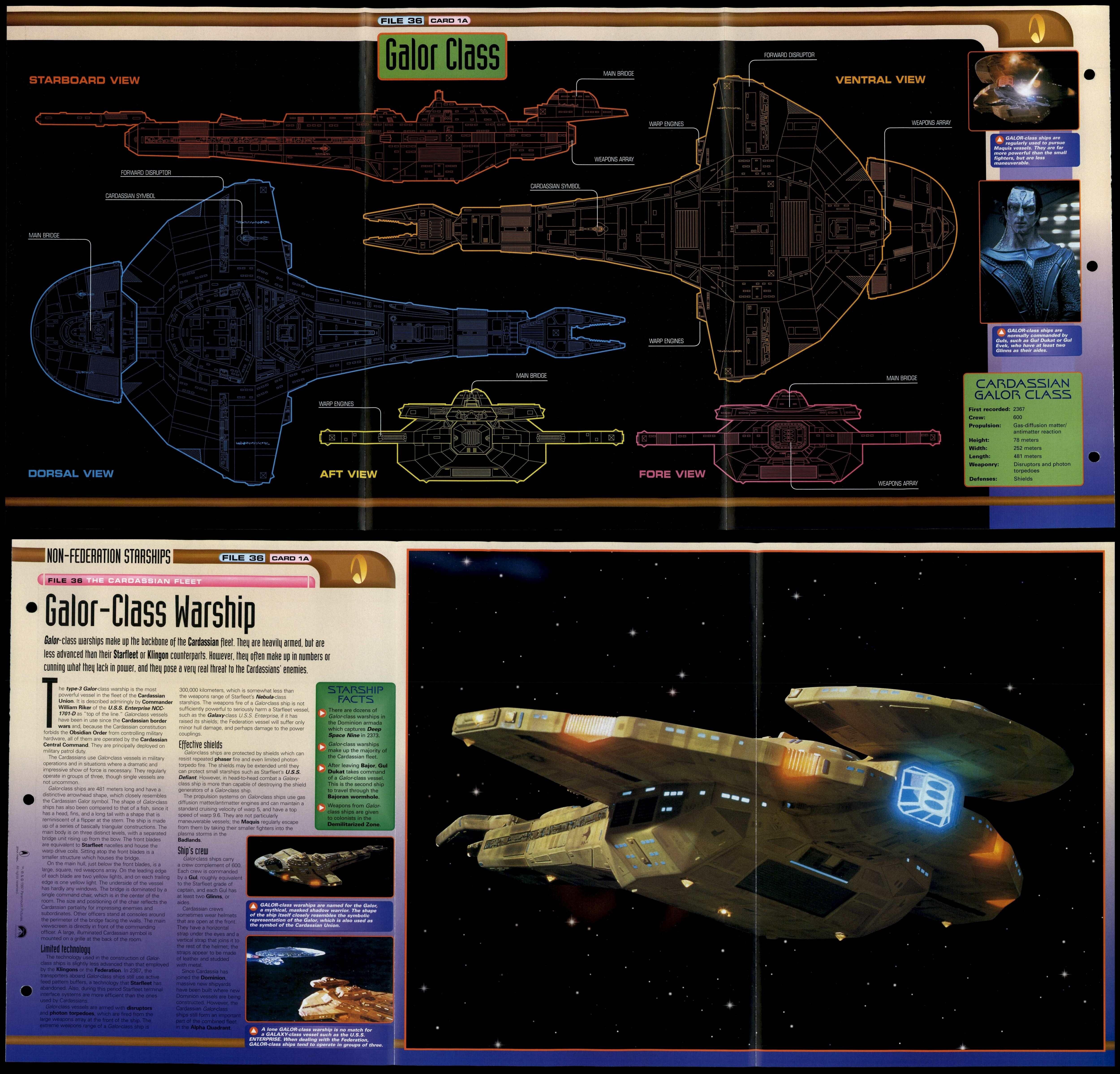 Galor Class The Cardassian Fleet Star Trek Fact File Fold Out Page