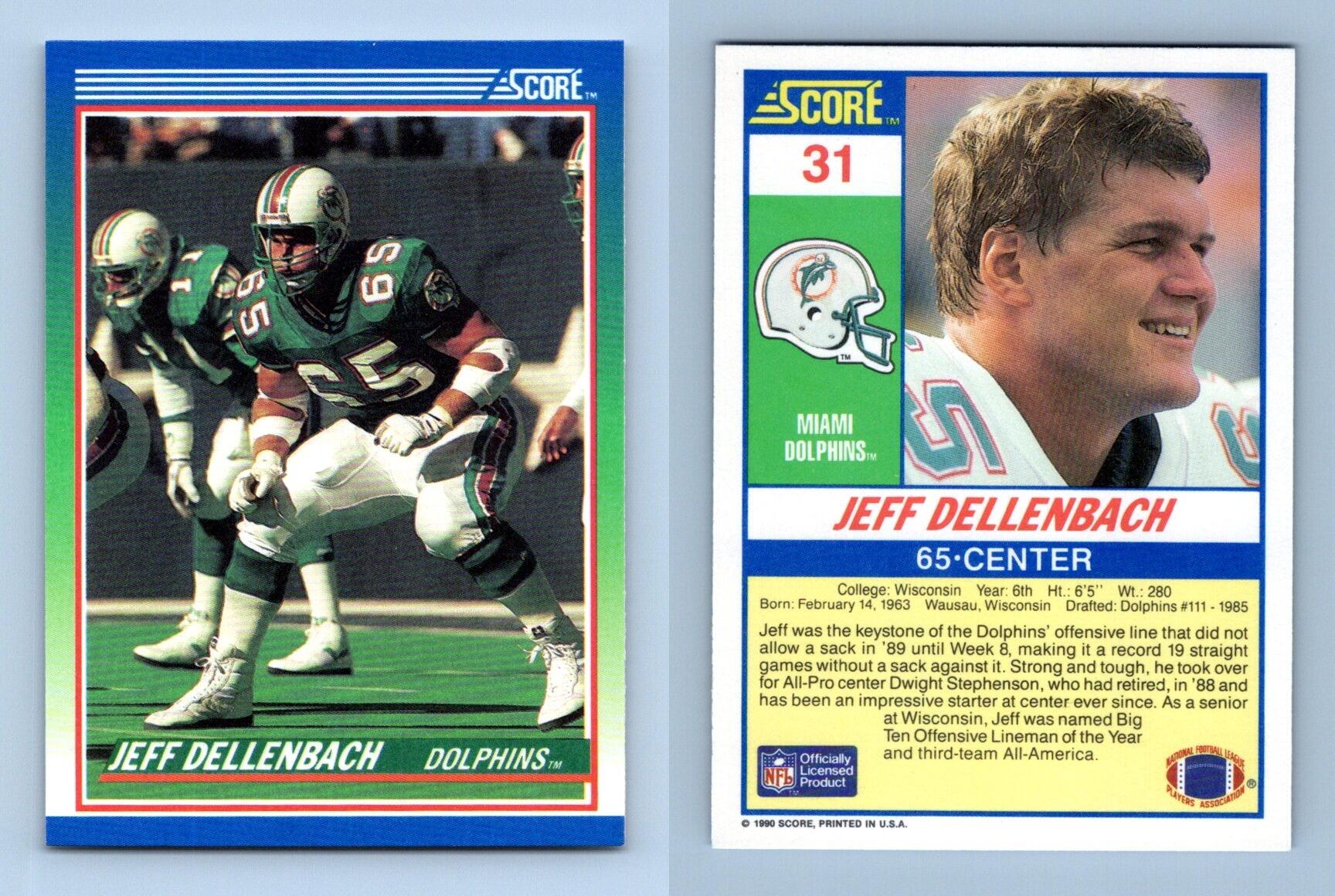 1990 SCORE NFL FOOTBALL Trading Card #31 - JEFF DELLENBACH, Miami