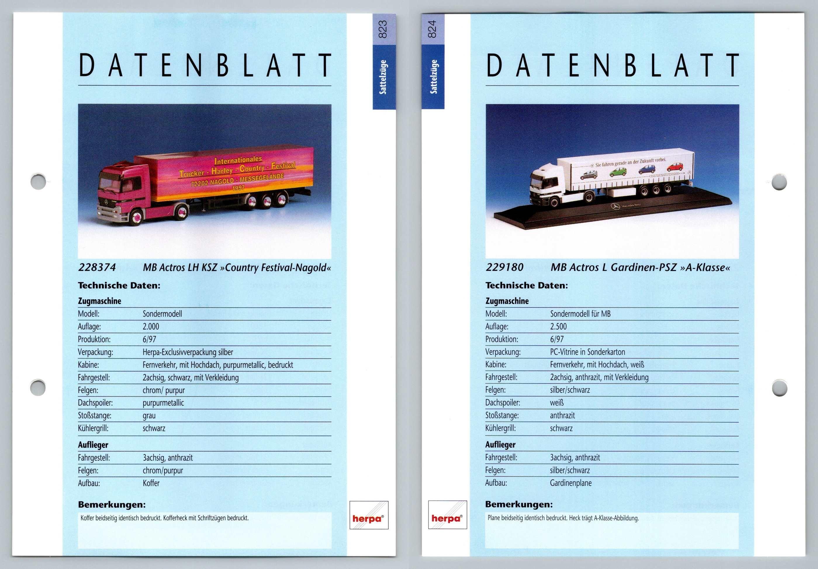 Mb Actros Lh Ksz L Gardinen 823 4 Sattelzuge Datenblatt Herpa Data