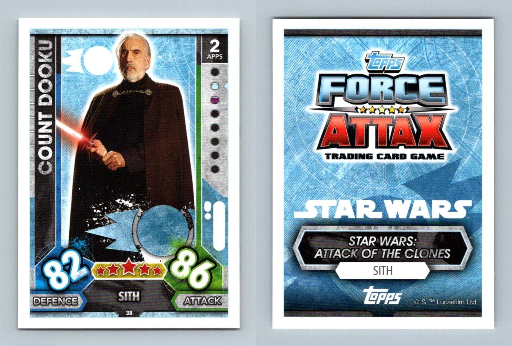 Star Wars Topps Force Attax Trading Card Game Serie 1 Count Dooku #38 Star Wars Force Attax Universe 2017 Topps Card