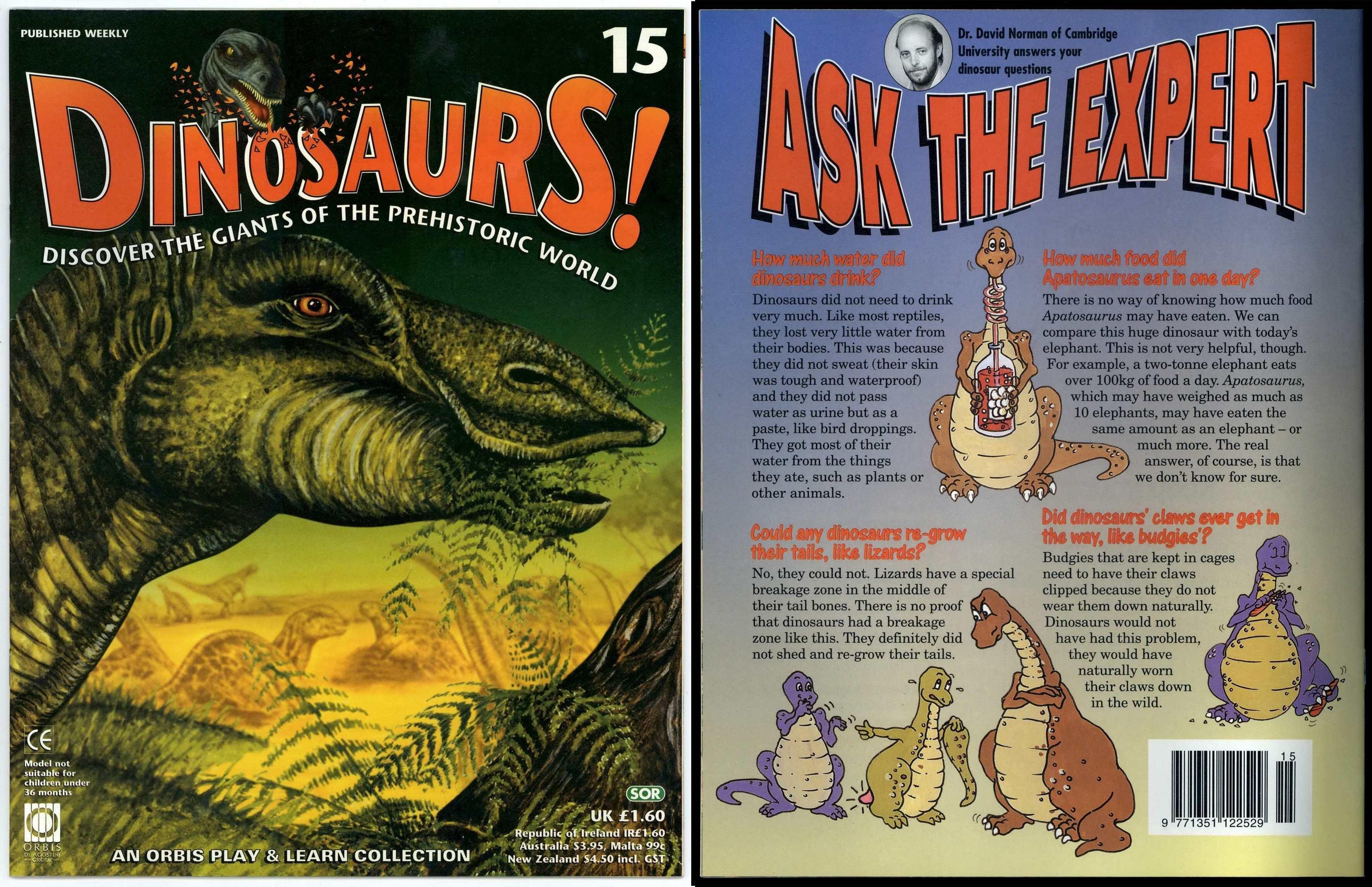 Dinosaurs! #15 Orbis Play & Learn Partwork Magazine