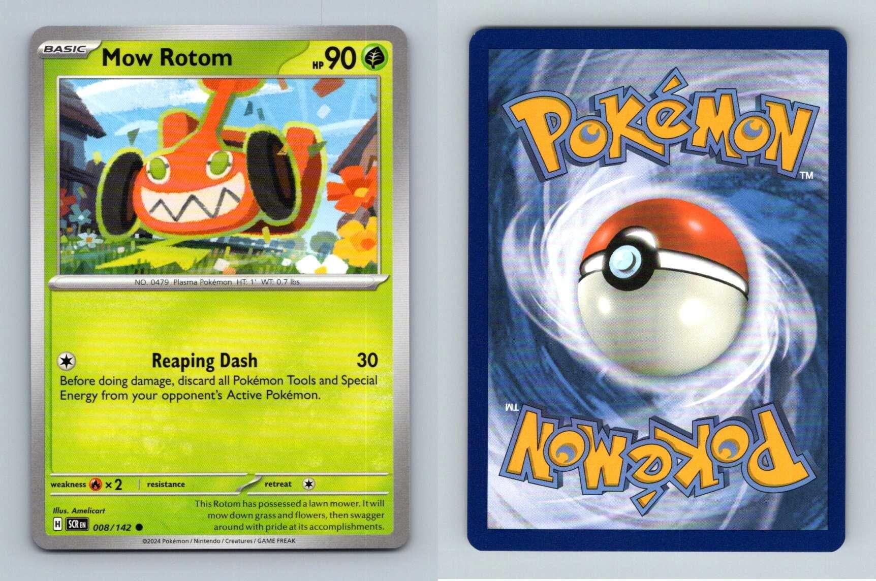 Mow Rotom #8/142 SV Stellar Crown 2024 Common Pokemon TCG Card