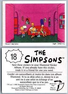 Bart Maggie #18 The Simpsons 1990 Sticker Marge Maggie Homer